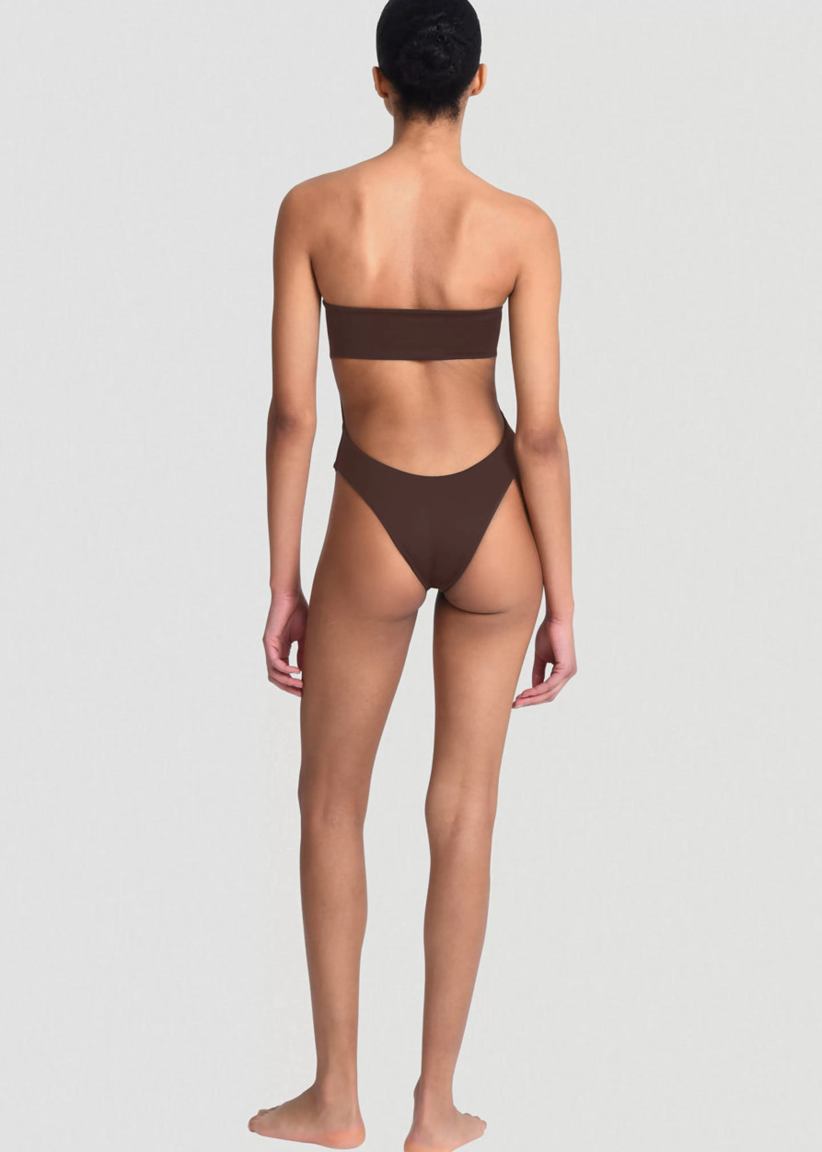 Swimwear | The Frankie Shop Aexae Bandeau One Piece Swimsuit Brown