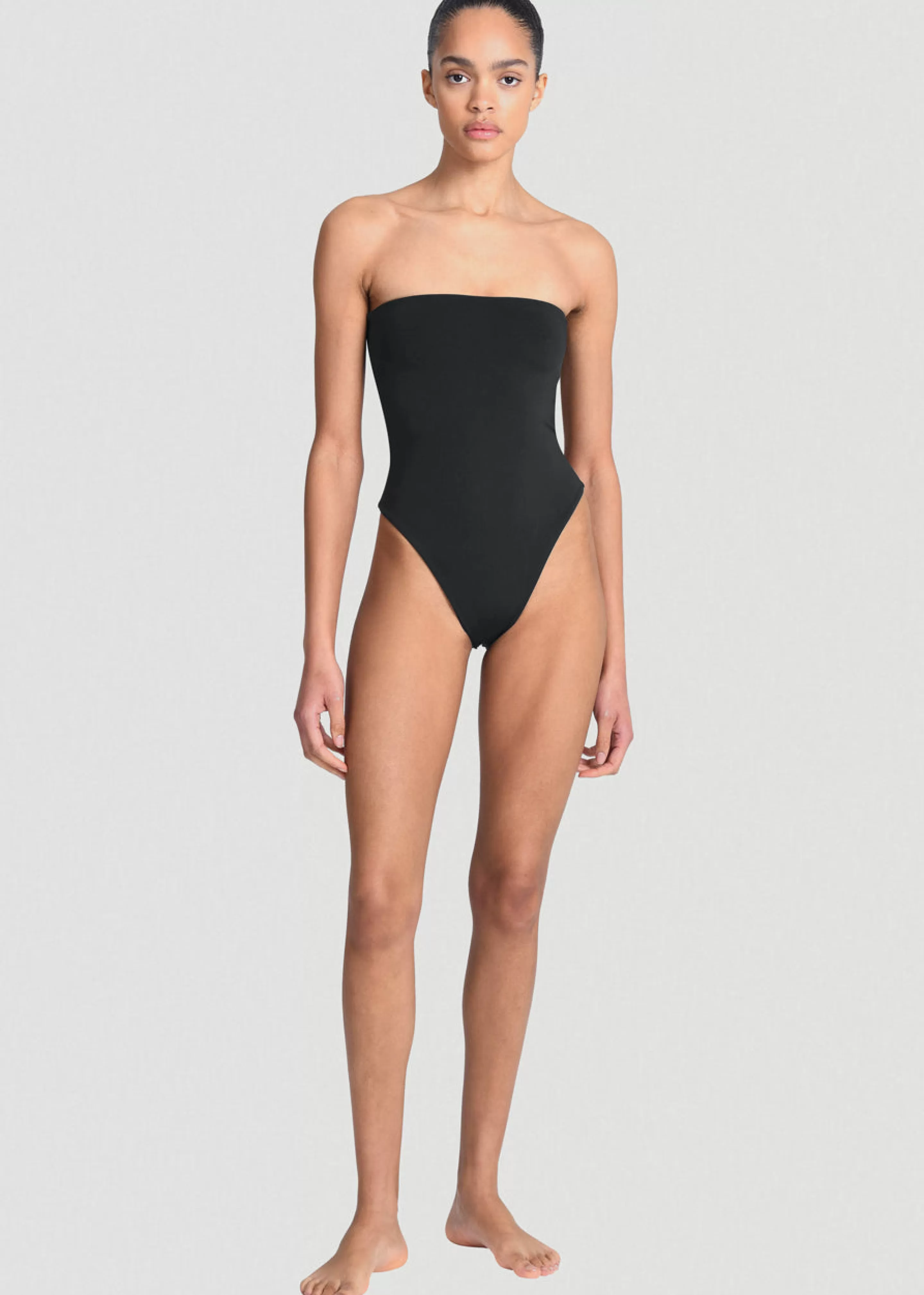 Swimwear | The Frankie Shop Aexae Bandeau One Piece Swimsuit Black