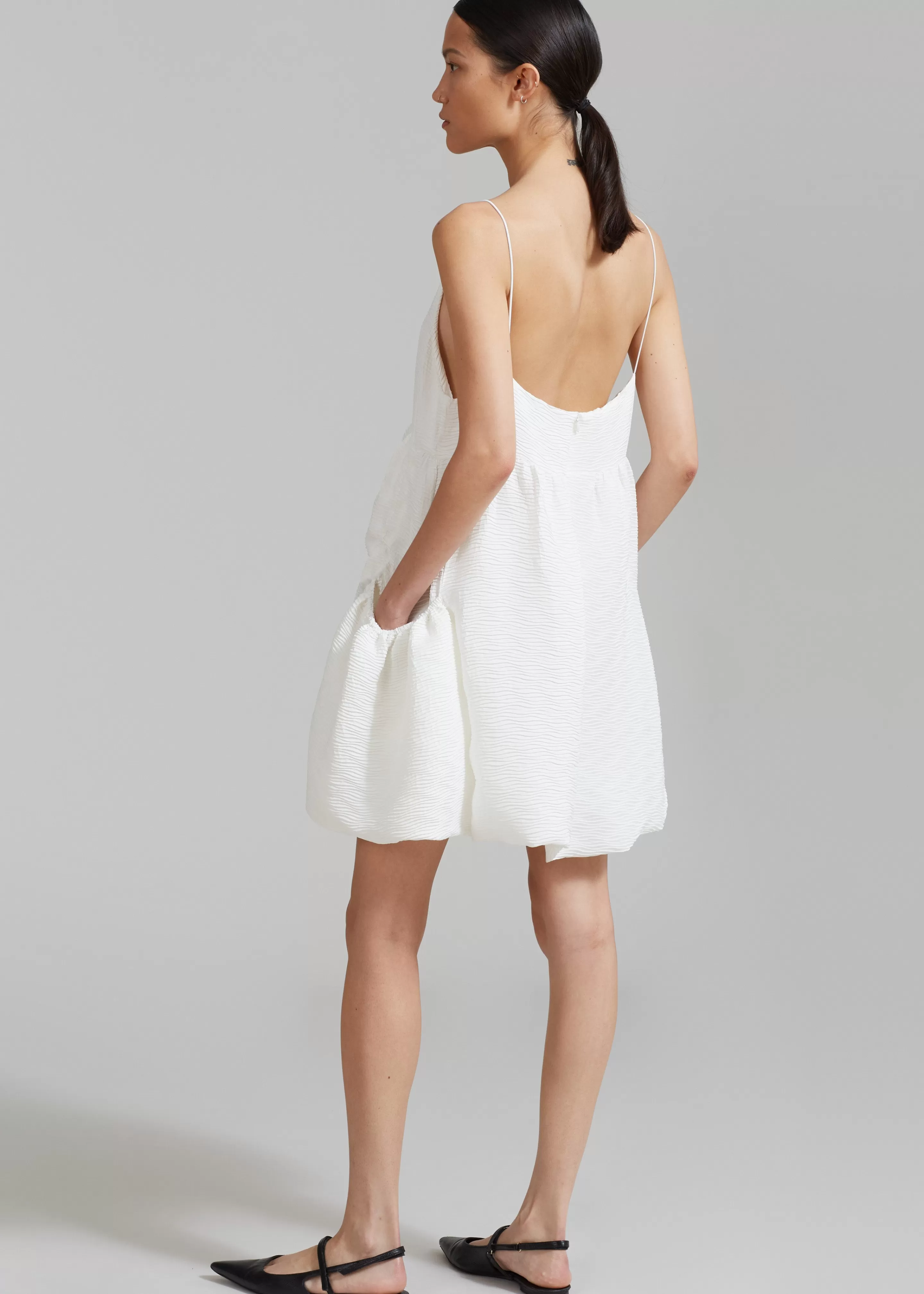 Dresses | The Frankie Shop Alisa Pocket Mini Dress White