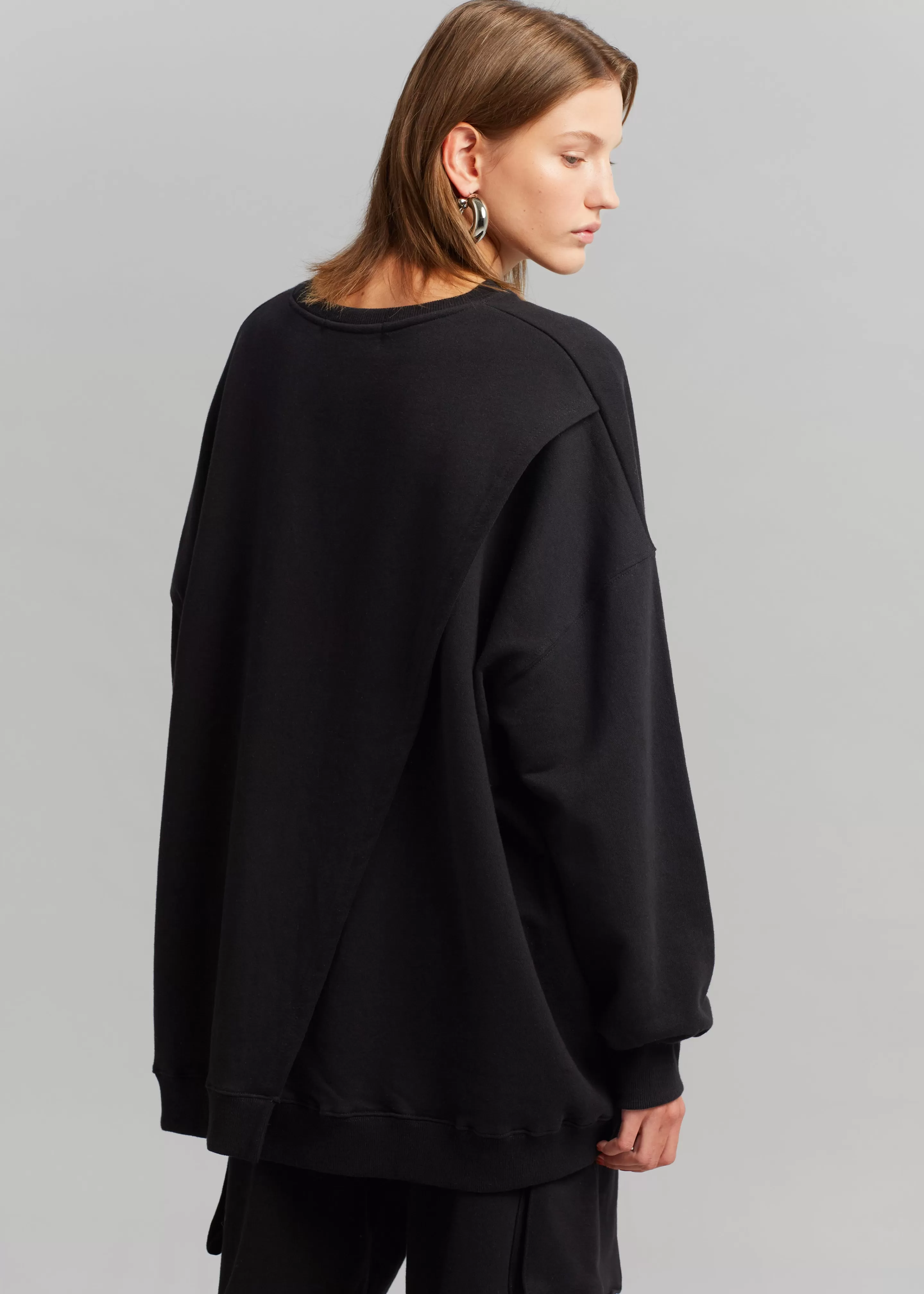 Loungewear | The Frankie Shop Aliz Open Back Sweatshirt Black