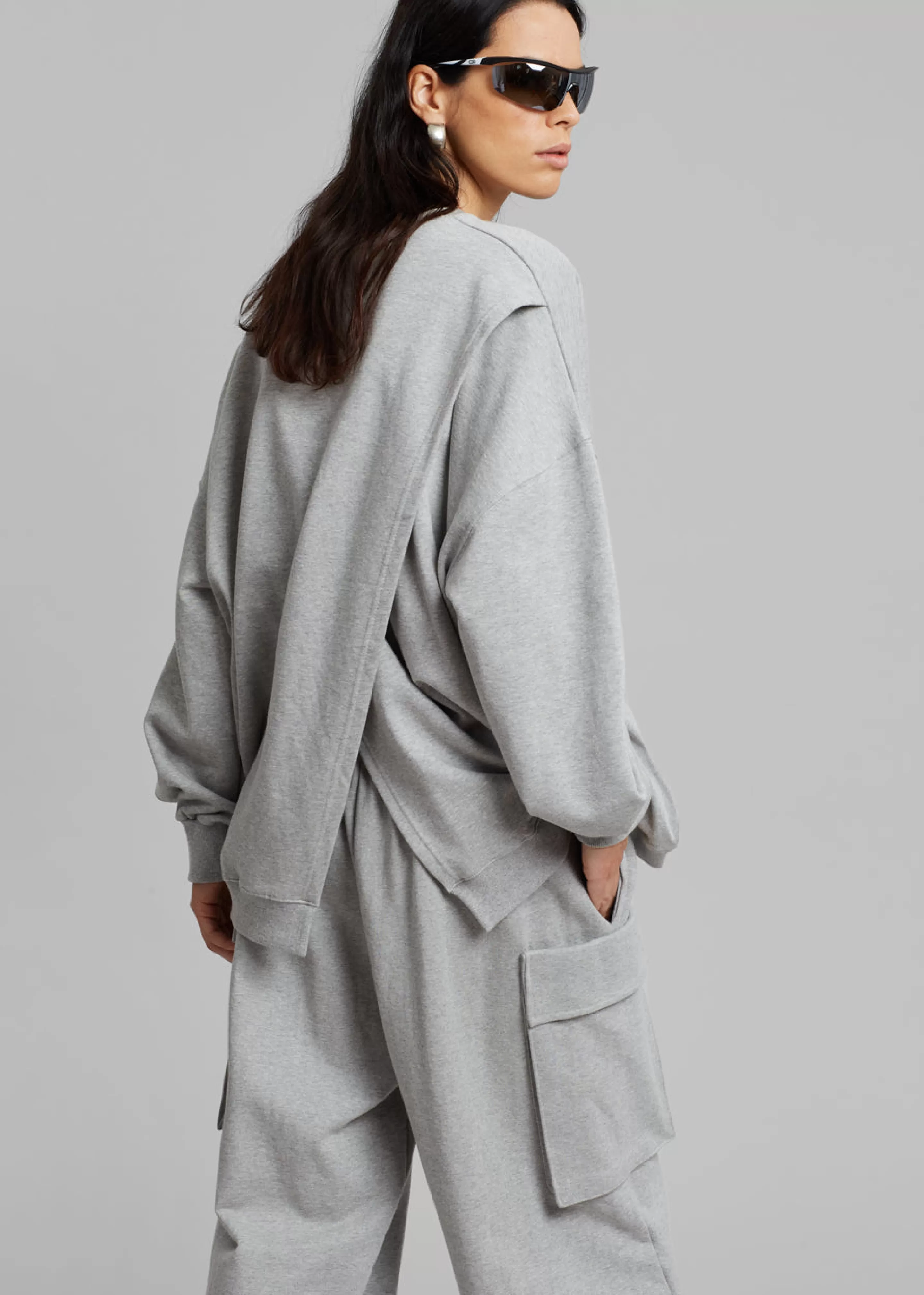 Loungewear | The Frankie Shop Aliz Open Back Sweatshirt Grey