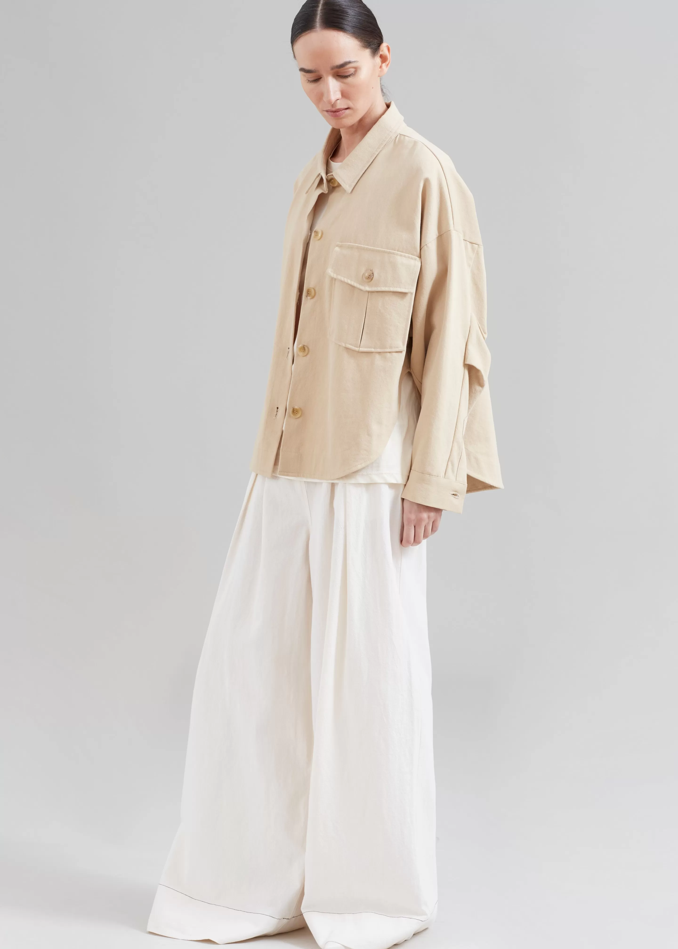 Tops | The Frankie Shop Arden Overshirt Beige