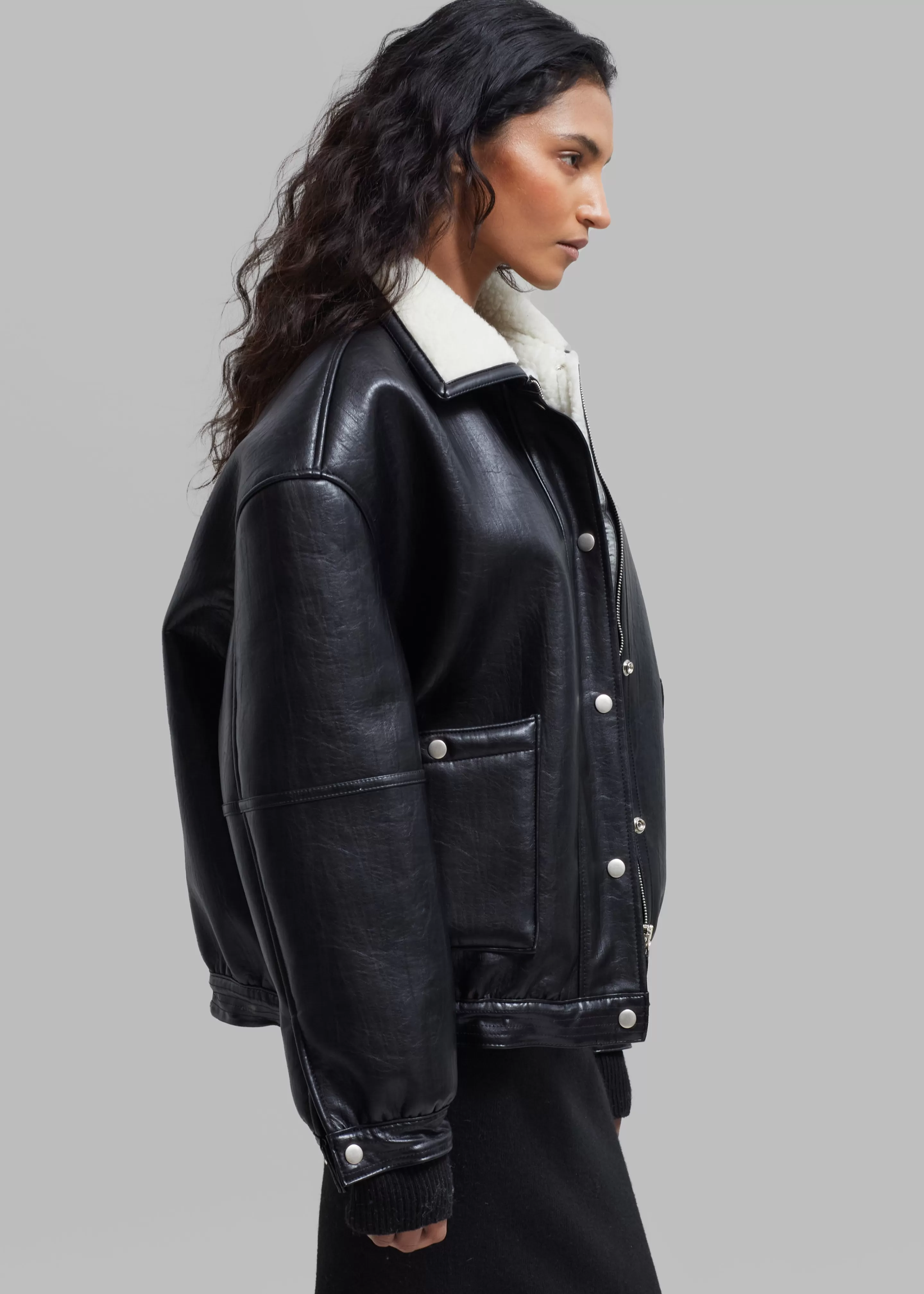 Outerwear | The Frankie Shop Arin Faux Leather Jacket Black