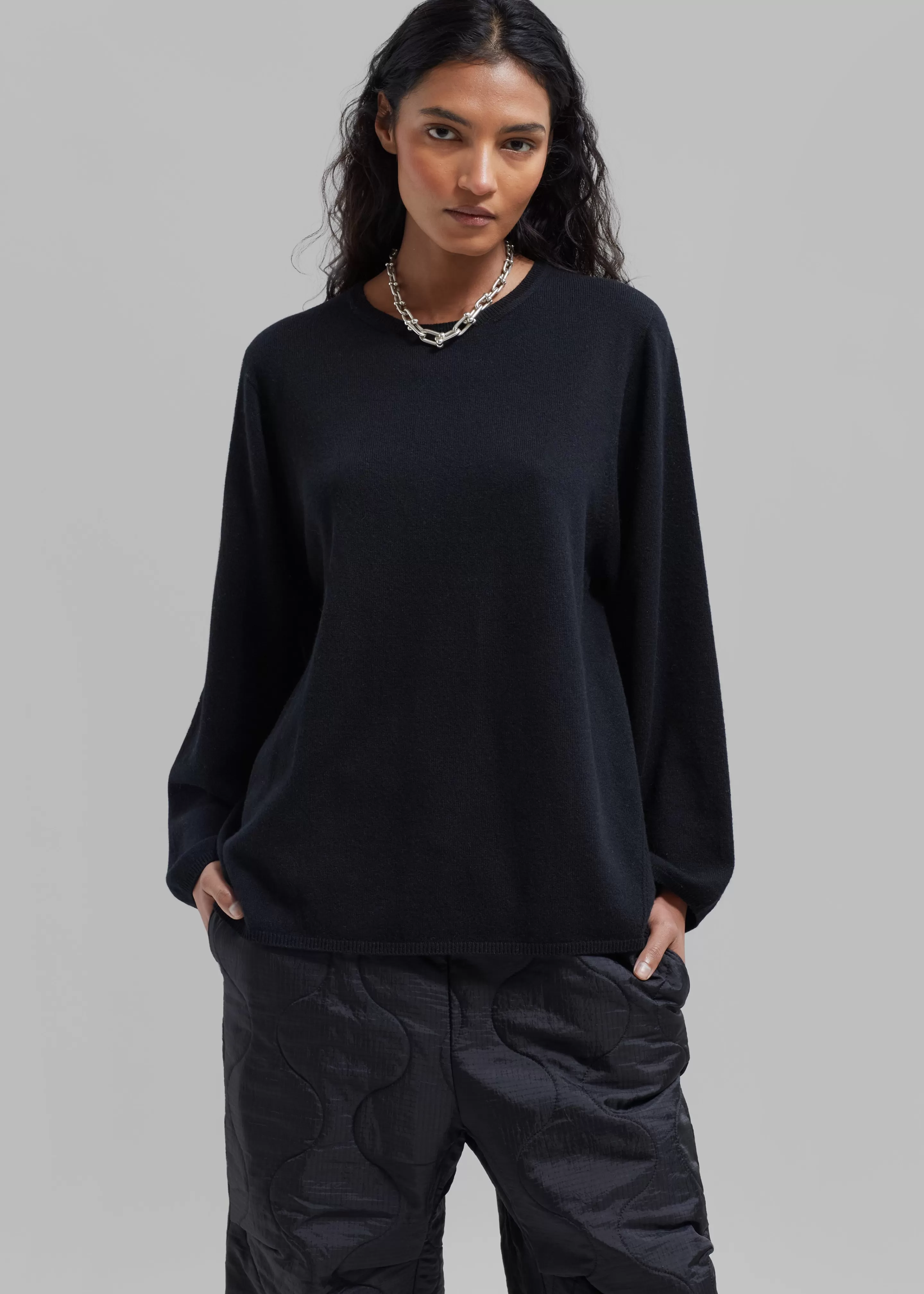 Knitwear | The Frankie Shop Bangor Roundneck Knit Top Black