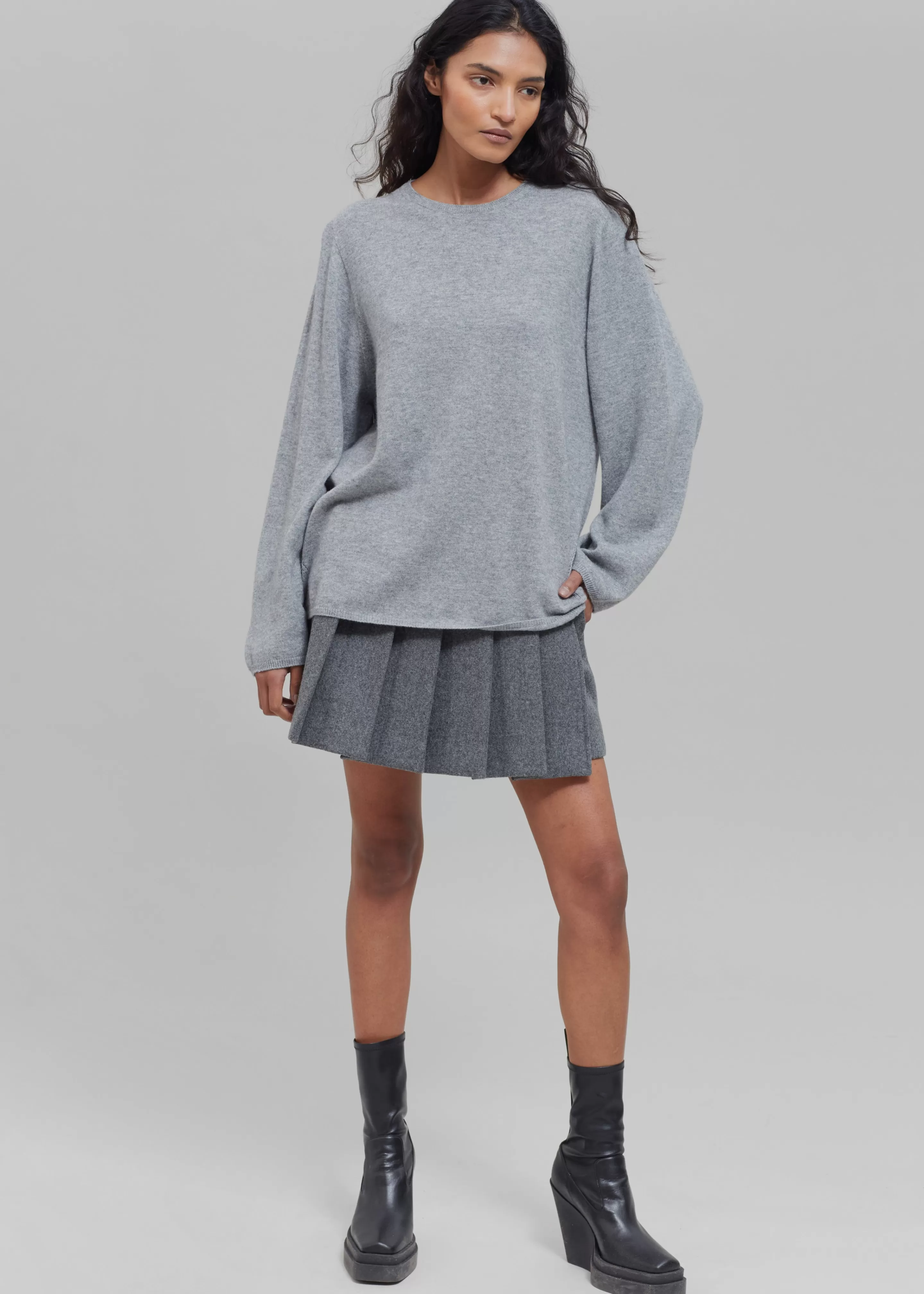 Knitwear | The Frankie Shop Bangor Roundneck Knit Top Grey