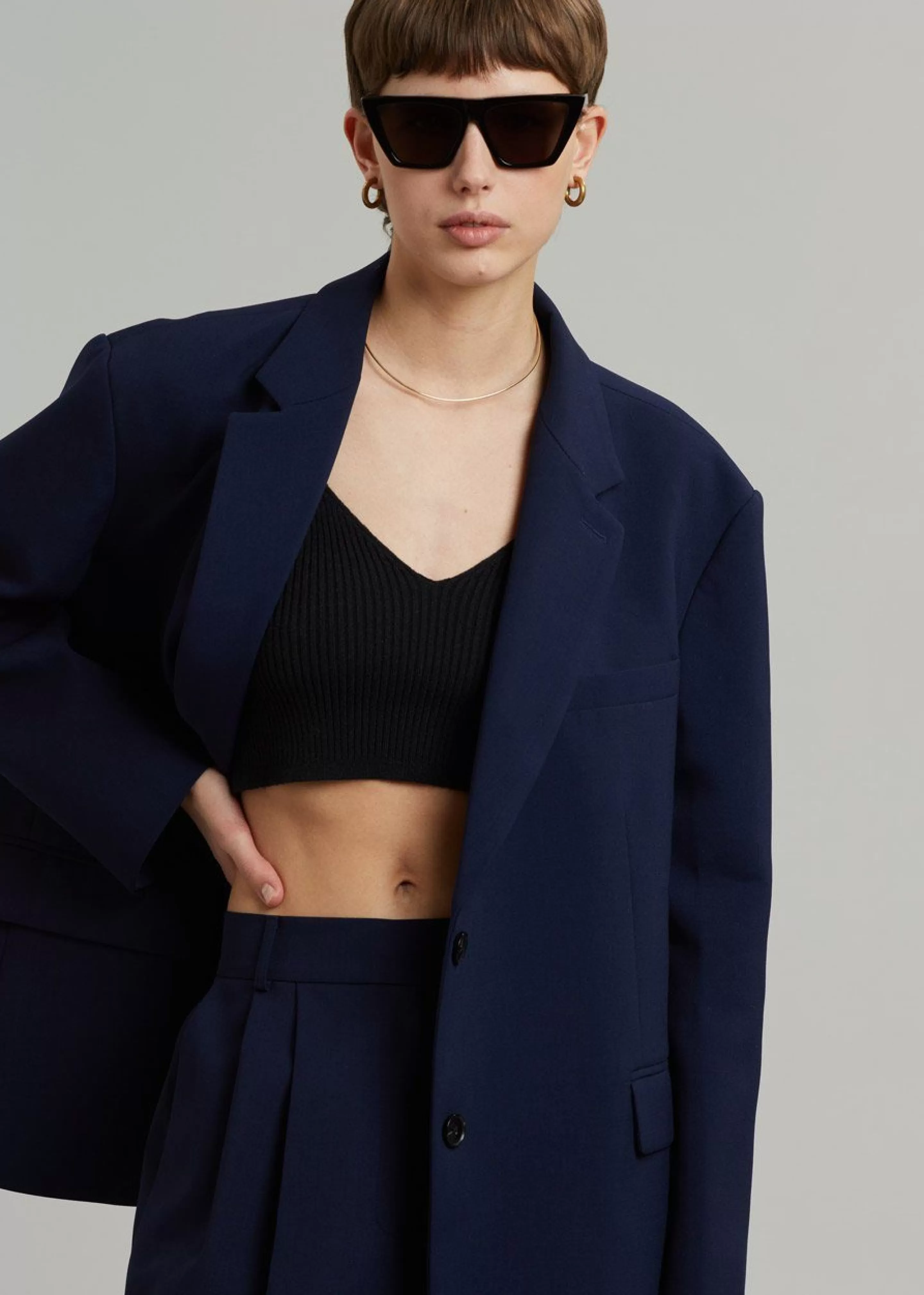 Outerwear | The Frankie Shop Bea Blazer Midnight Blue