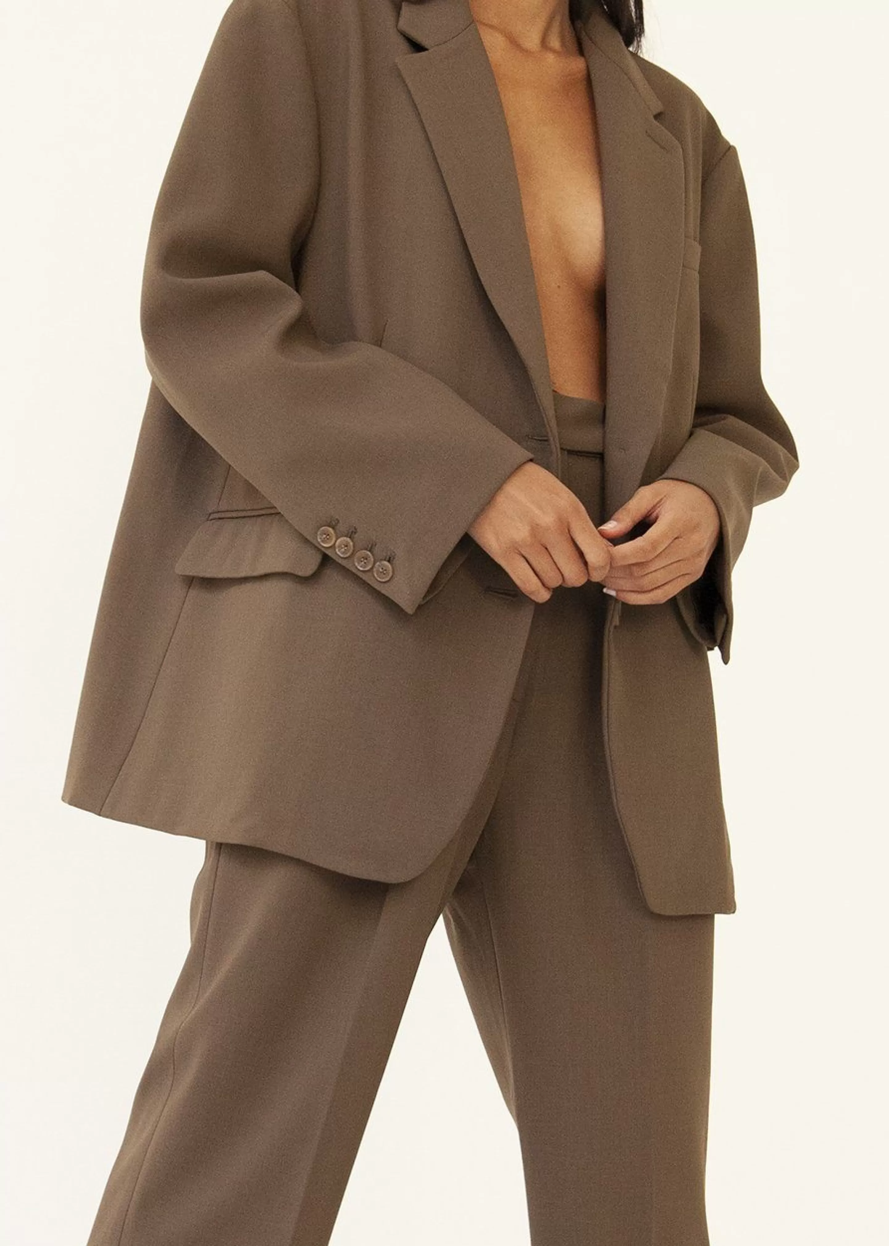 Outerwear | The Frankie Shop Bea Blazer Chocolate