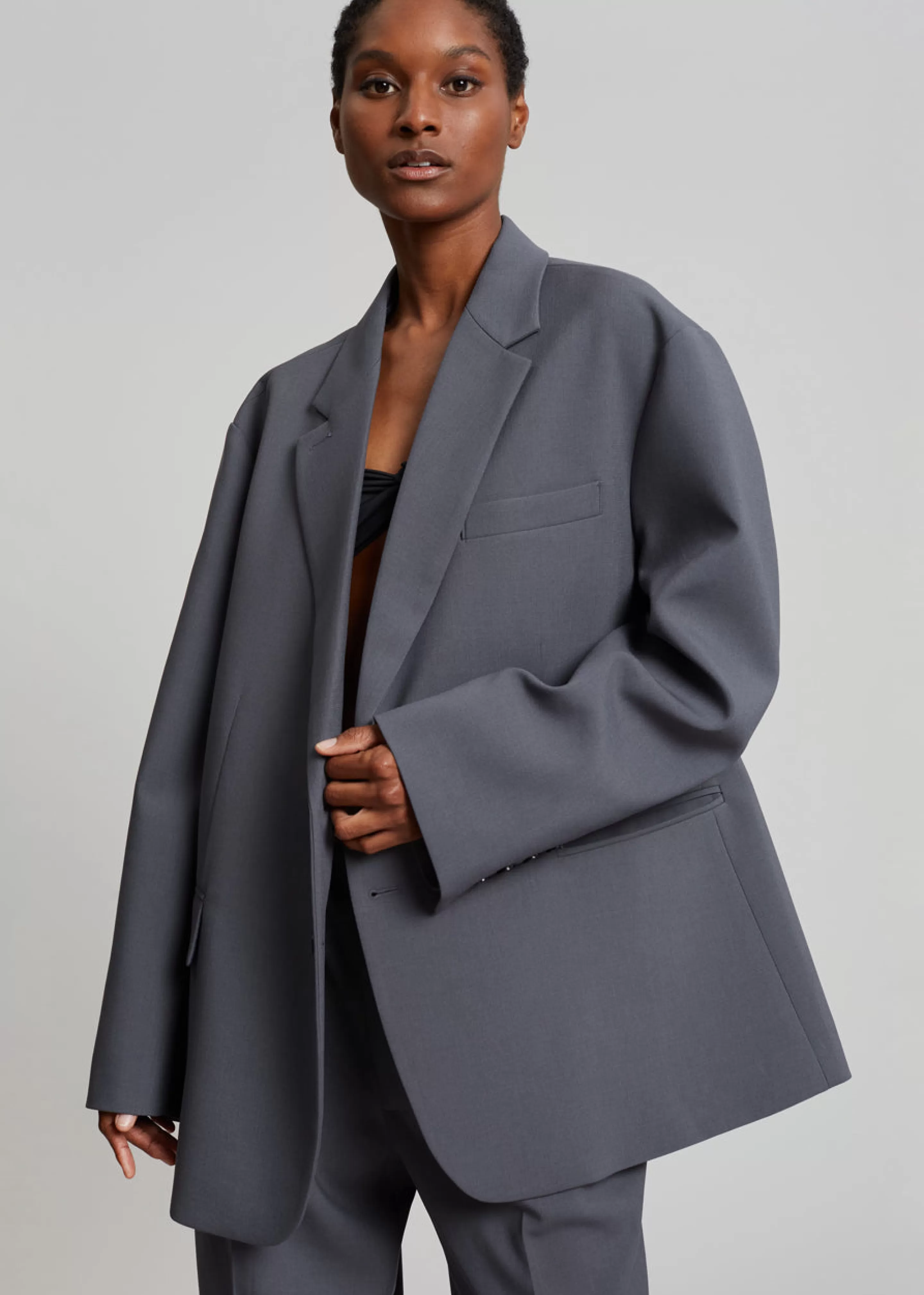 Outerwear | The Frankie Shop Bea Blazer Charcoal