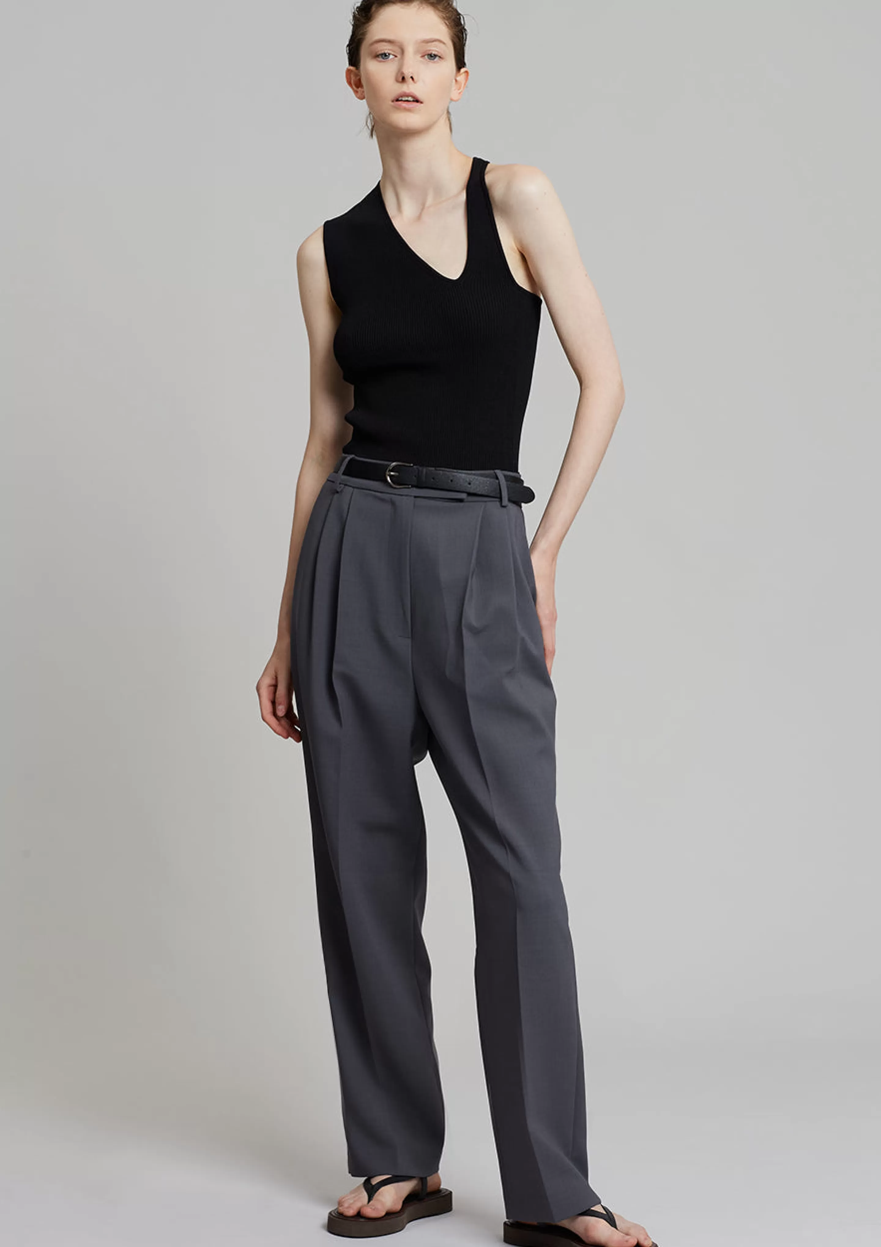 Bottoms | The Frankie Shop Bea Suit Pants Charcoal