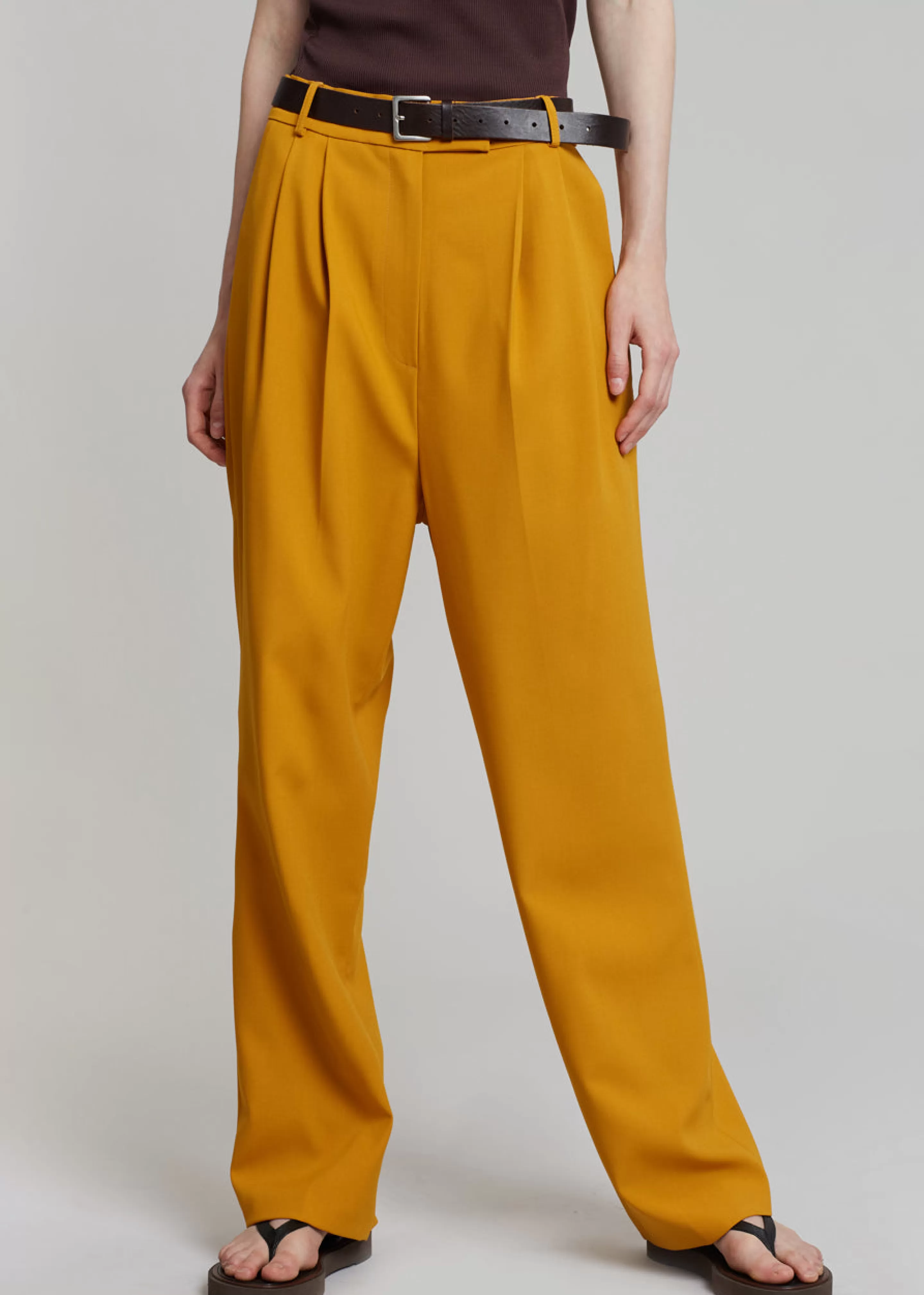 Bottoms | The Frankie Shop Bea Suit Pants Mustard