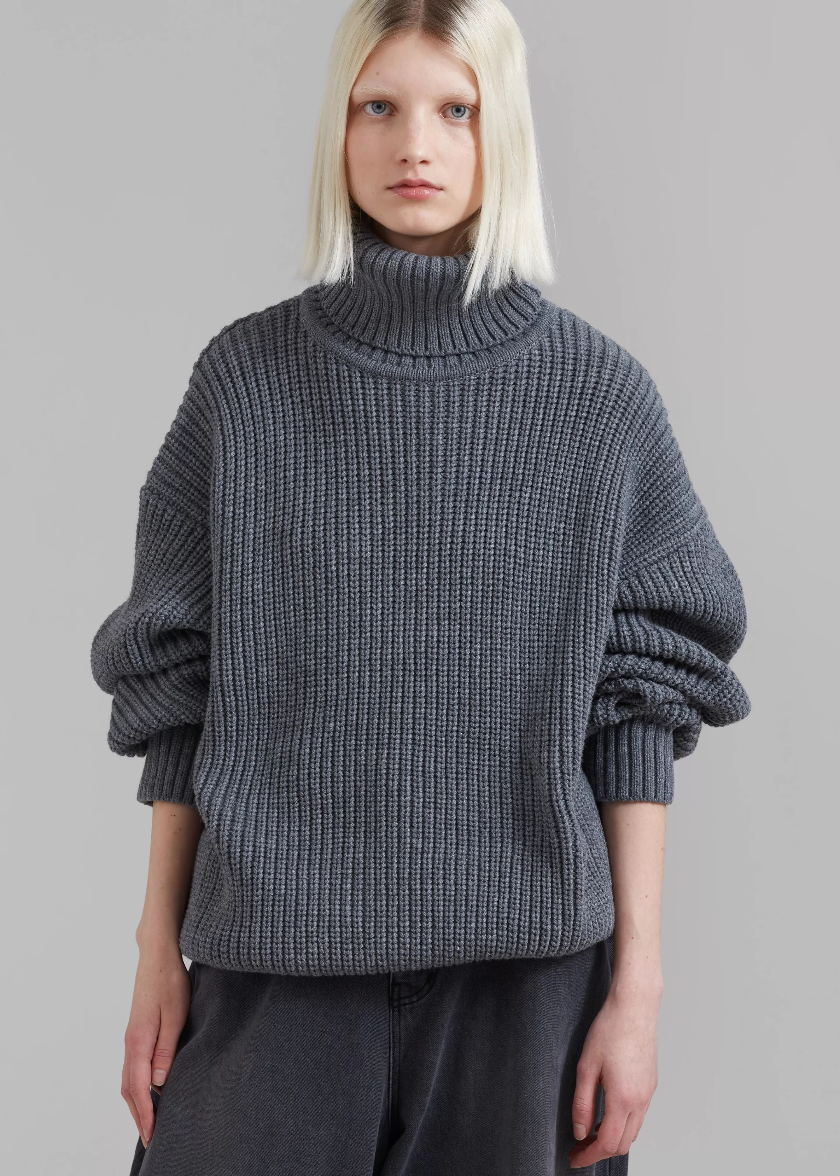 Knitwear | The Frankie Shop Belfast Turtleneck Sweater Grey