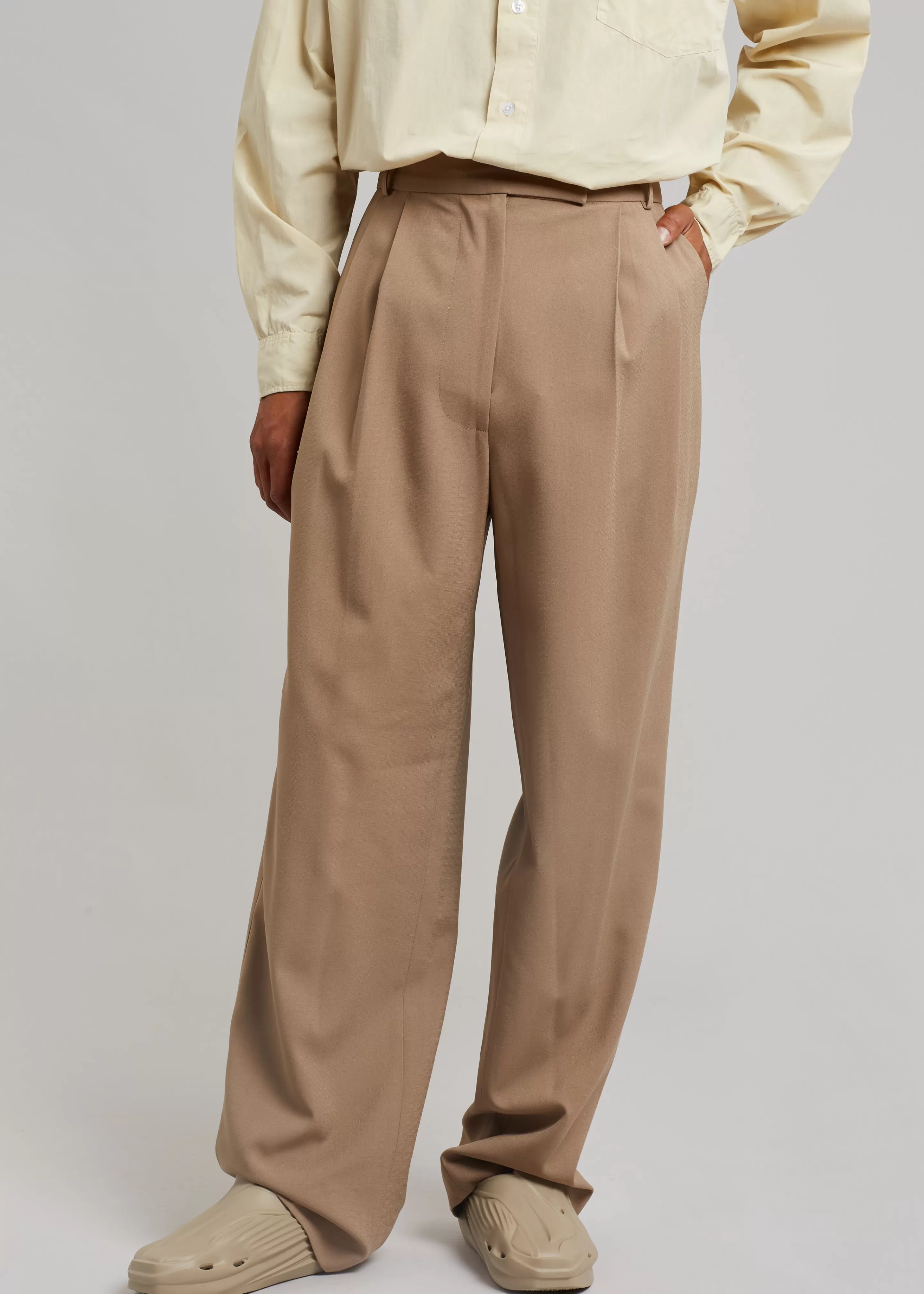 Bottoms | The Frankie Shop Beo Suit Pants Latte