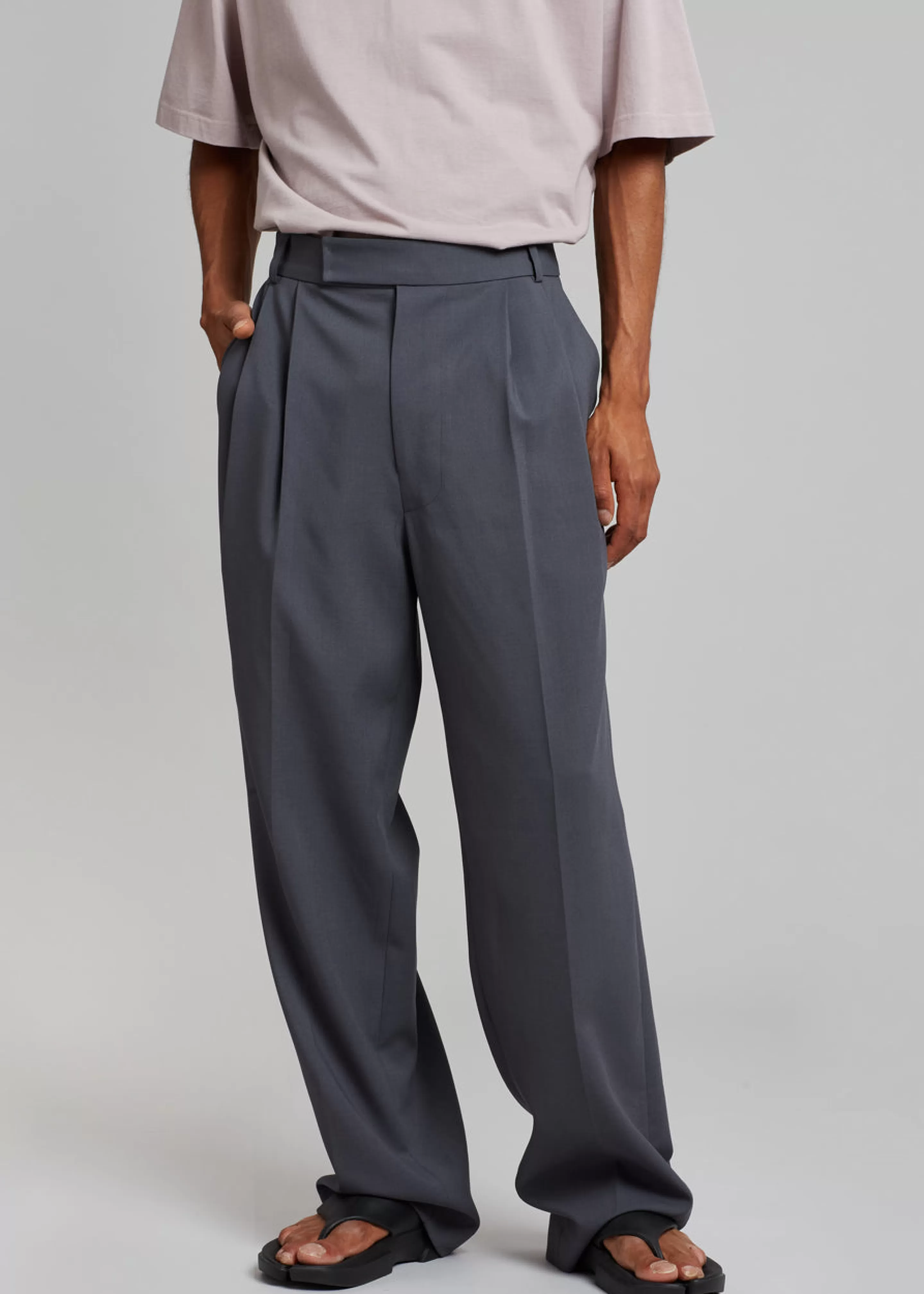 Bottoms | The Frankie Shop Beo Suit Pants Charcoal