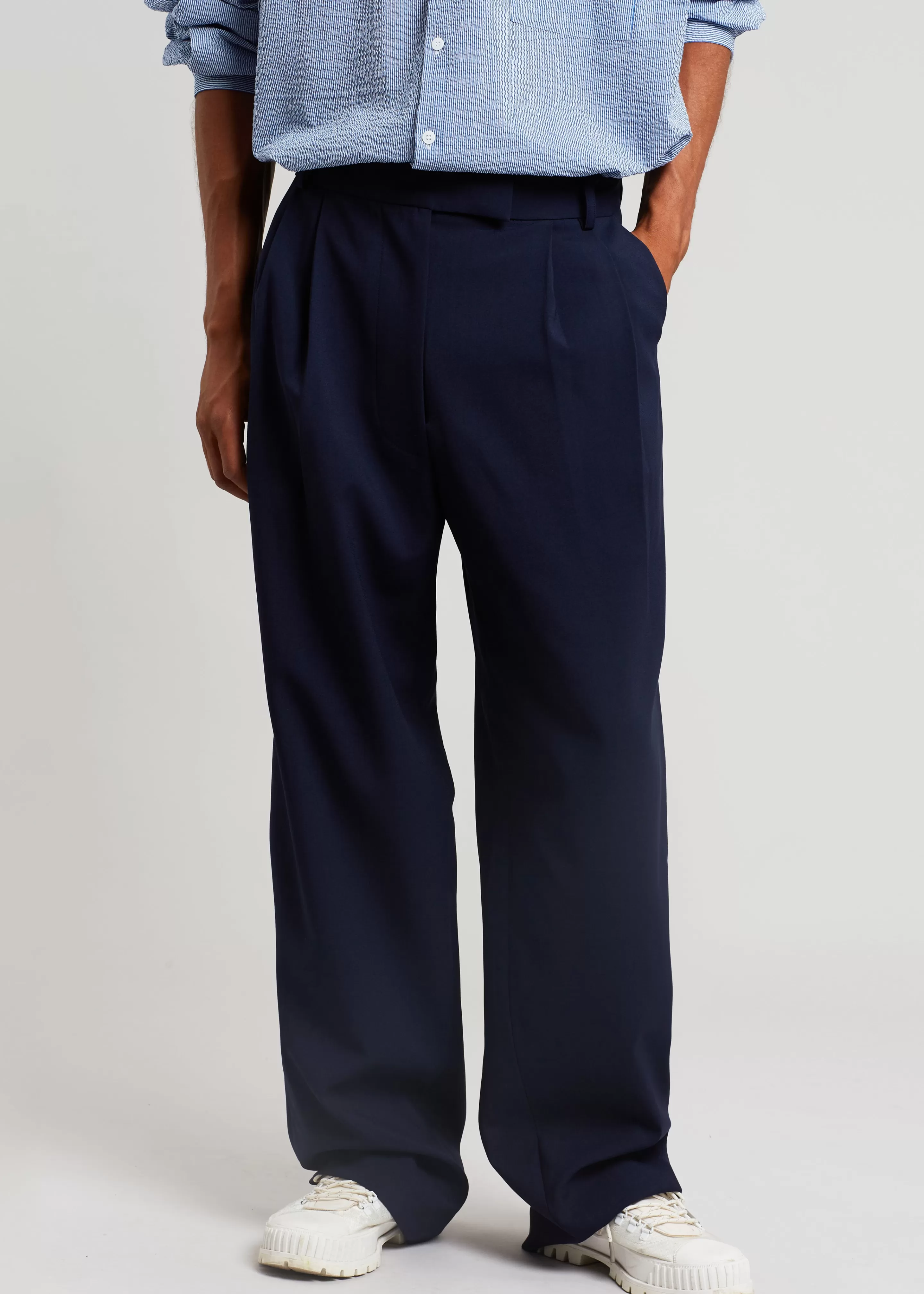 Bottoms | The Frankie Shop Beo Suit Pants Blue