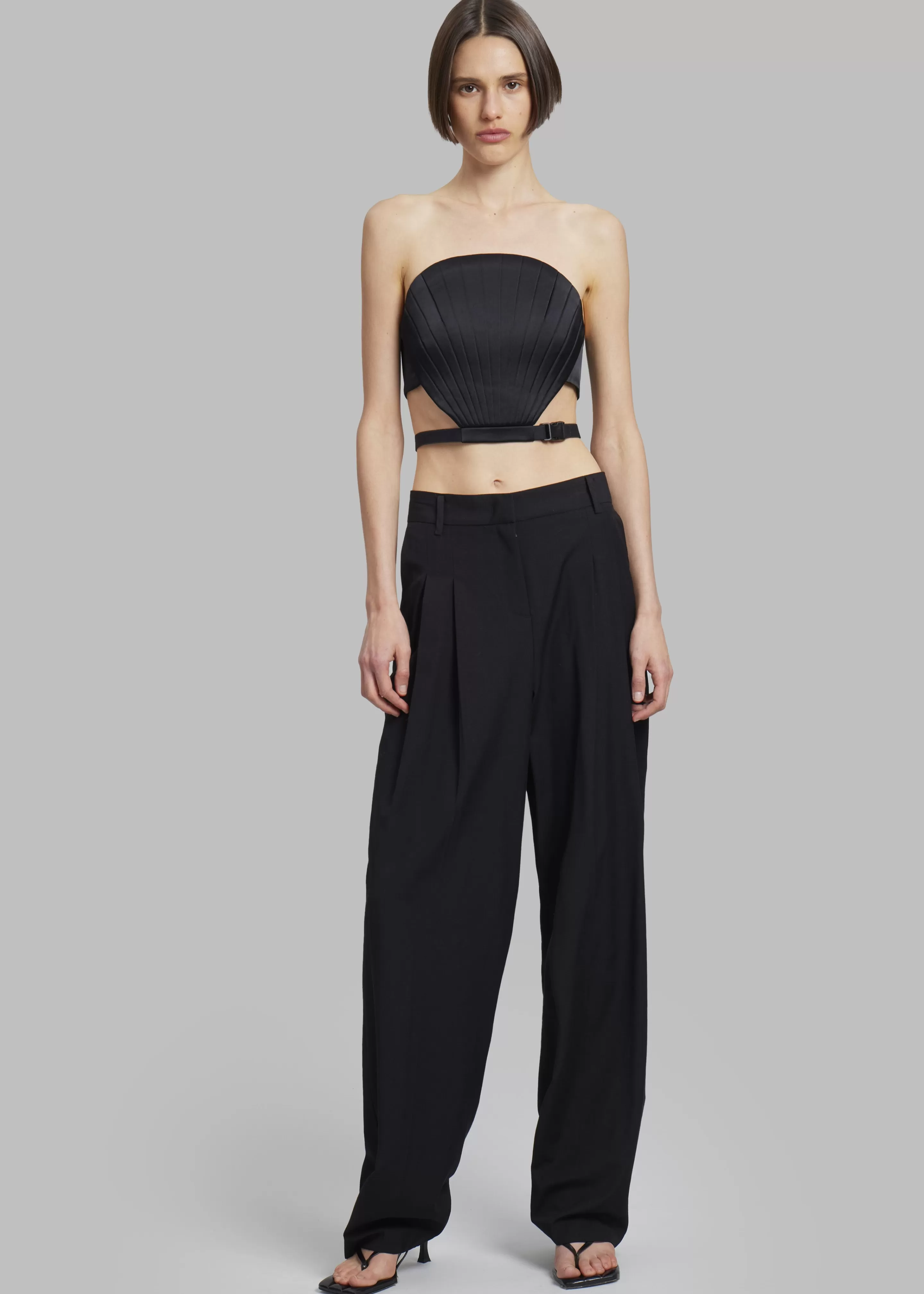 Tops | The Frankie Shop Bevza Seashell Bralette With Belt Black