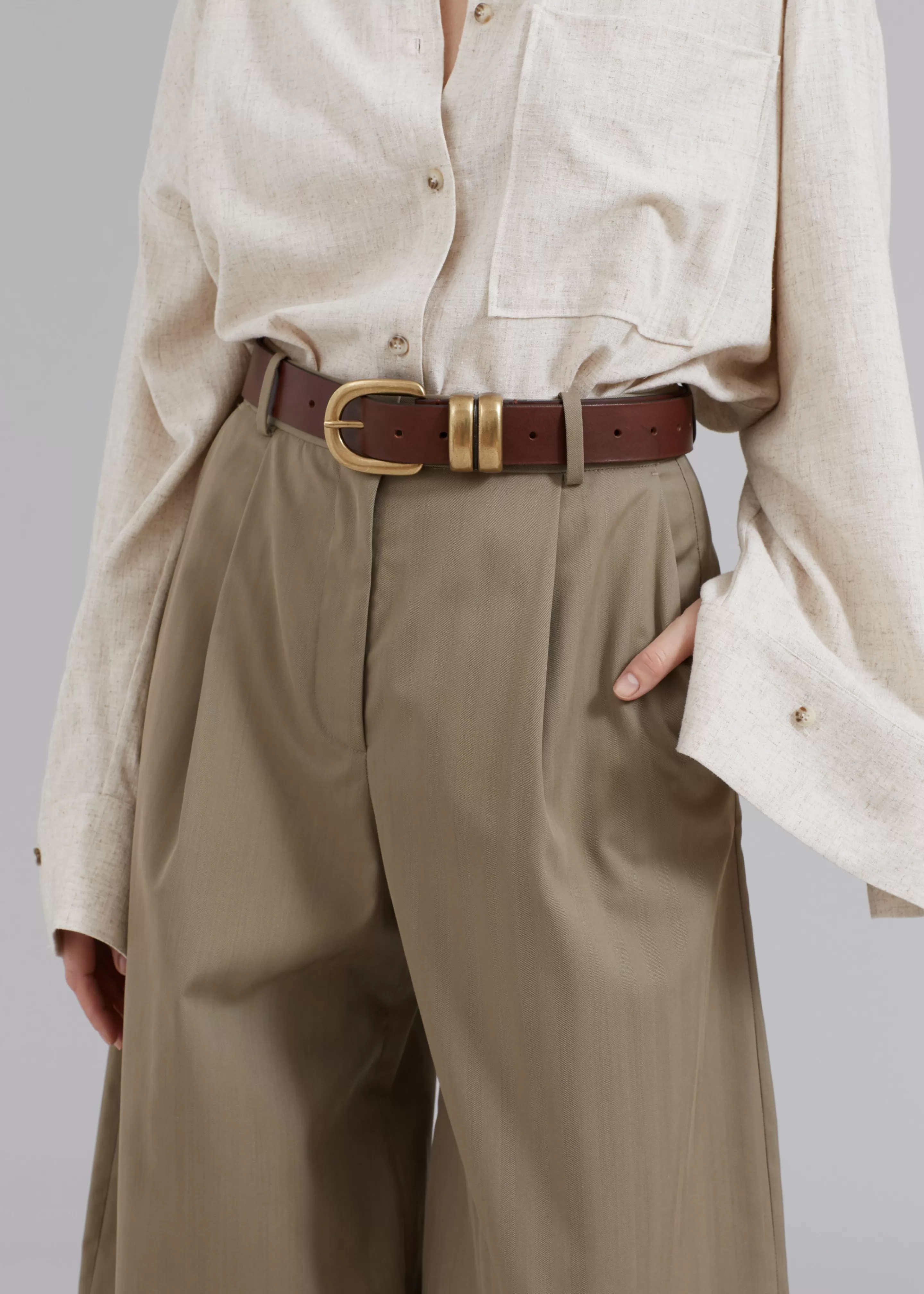 Accessories | The Frankie Shop By Malene Birger Zoira Belt Dark Brown