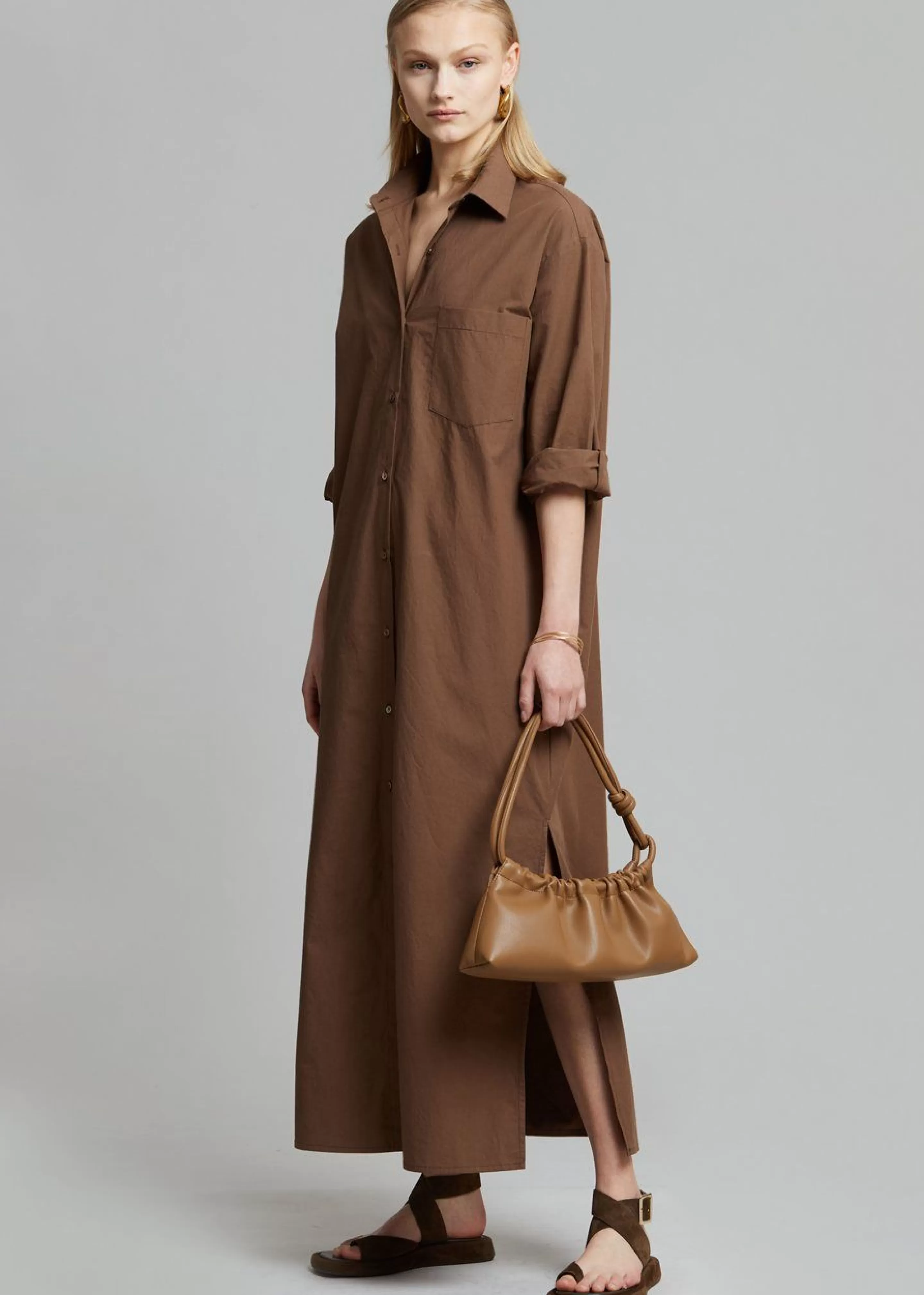 Dresses | The Frankie Shop Cala Organic Cotton Shirt Dress Chocolate