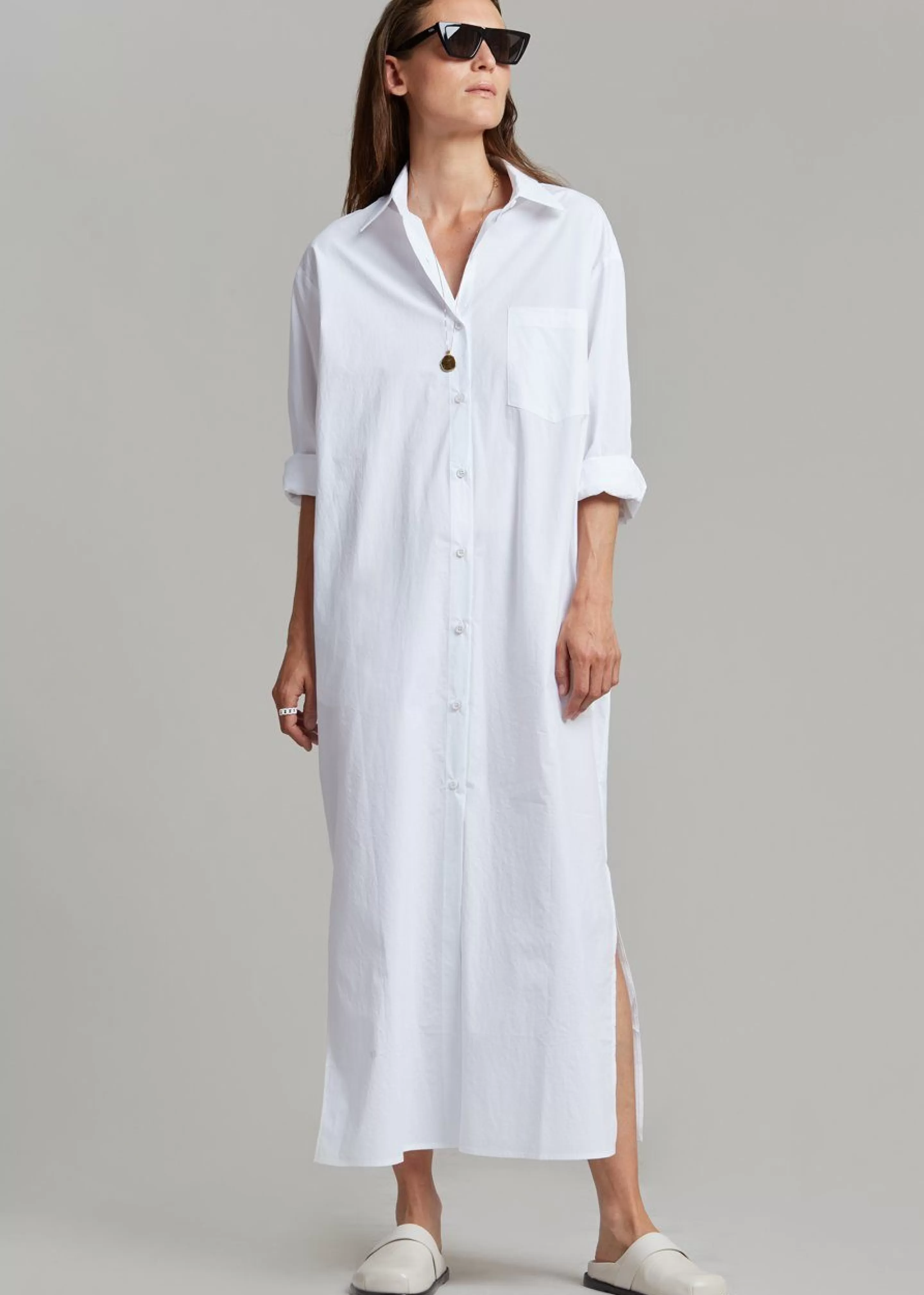 Dresses | The Frankie Shop Cala Organic Cotton Shirt Dress White