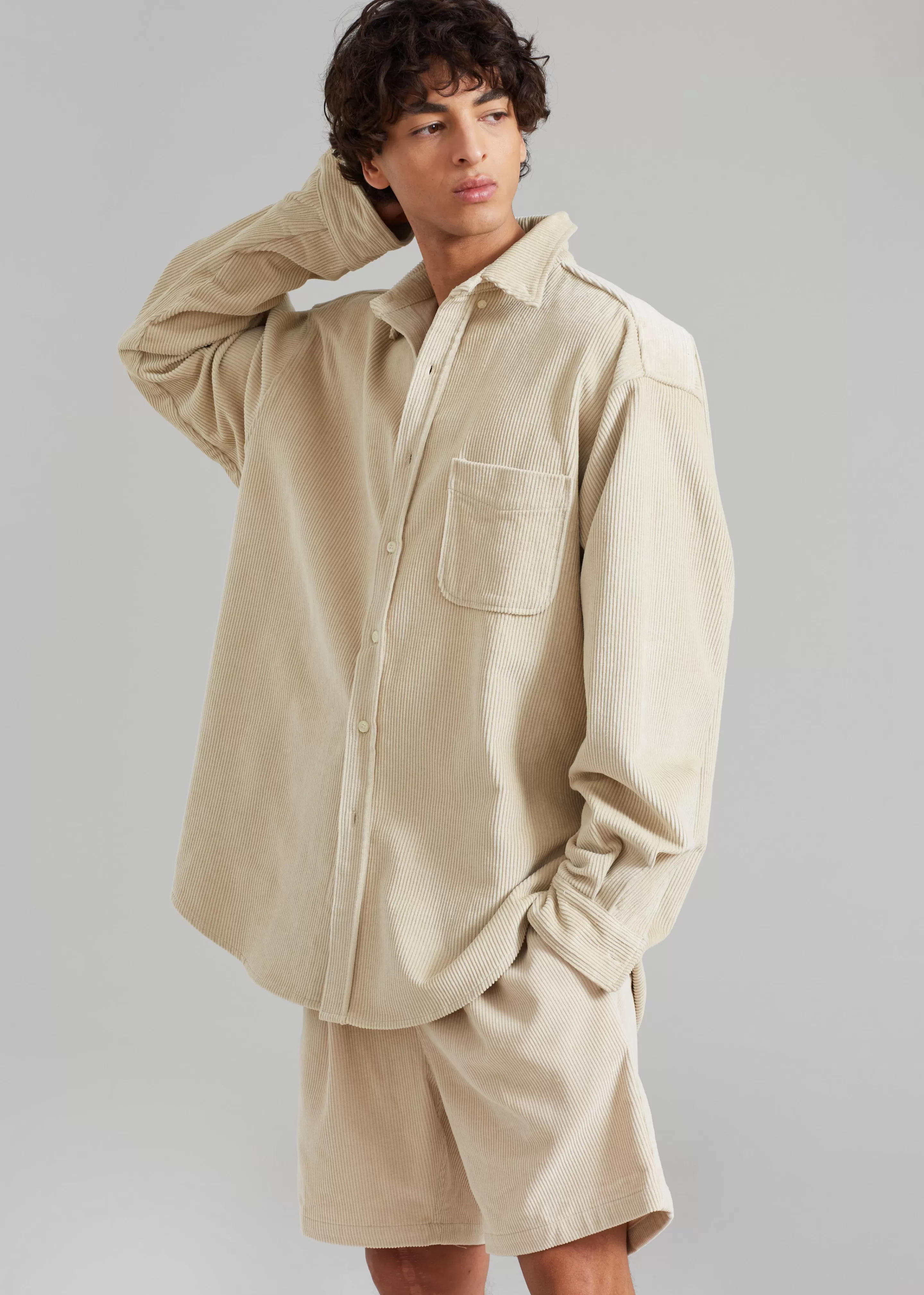 Tops | The Frankie Shop Camden Corduroy Shirt Cream