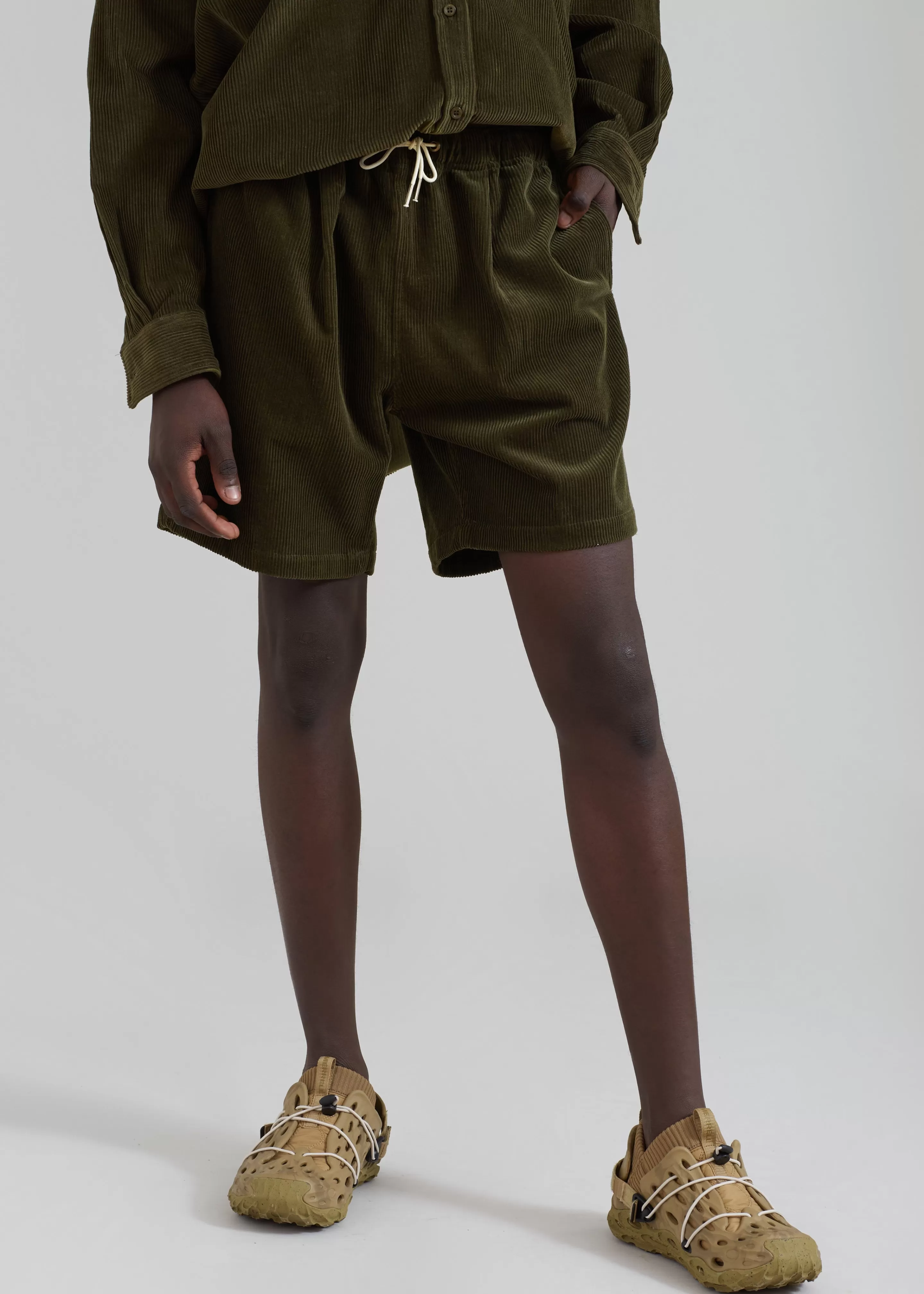 Bottoms | The Frankie Shop Camden Corduroy Shorts Olive