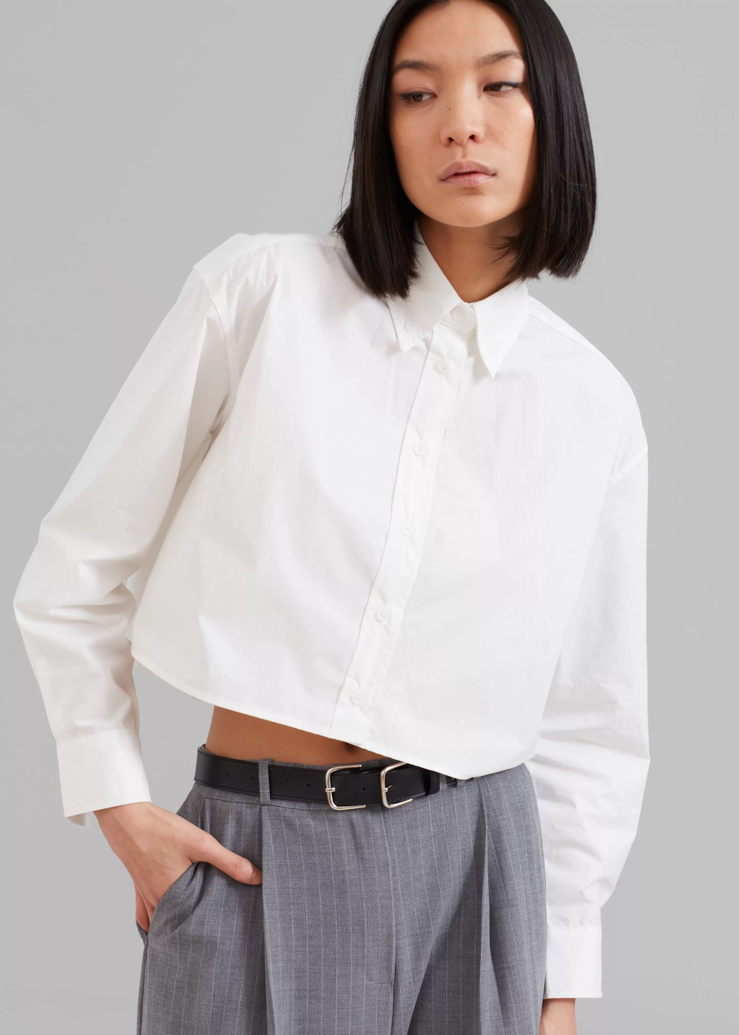 Tops | The Frankie Shop Caracas Cropped Shirt White