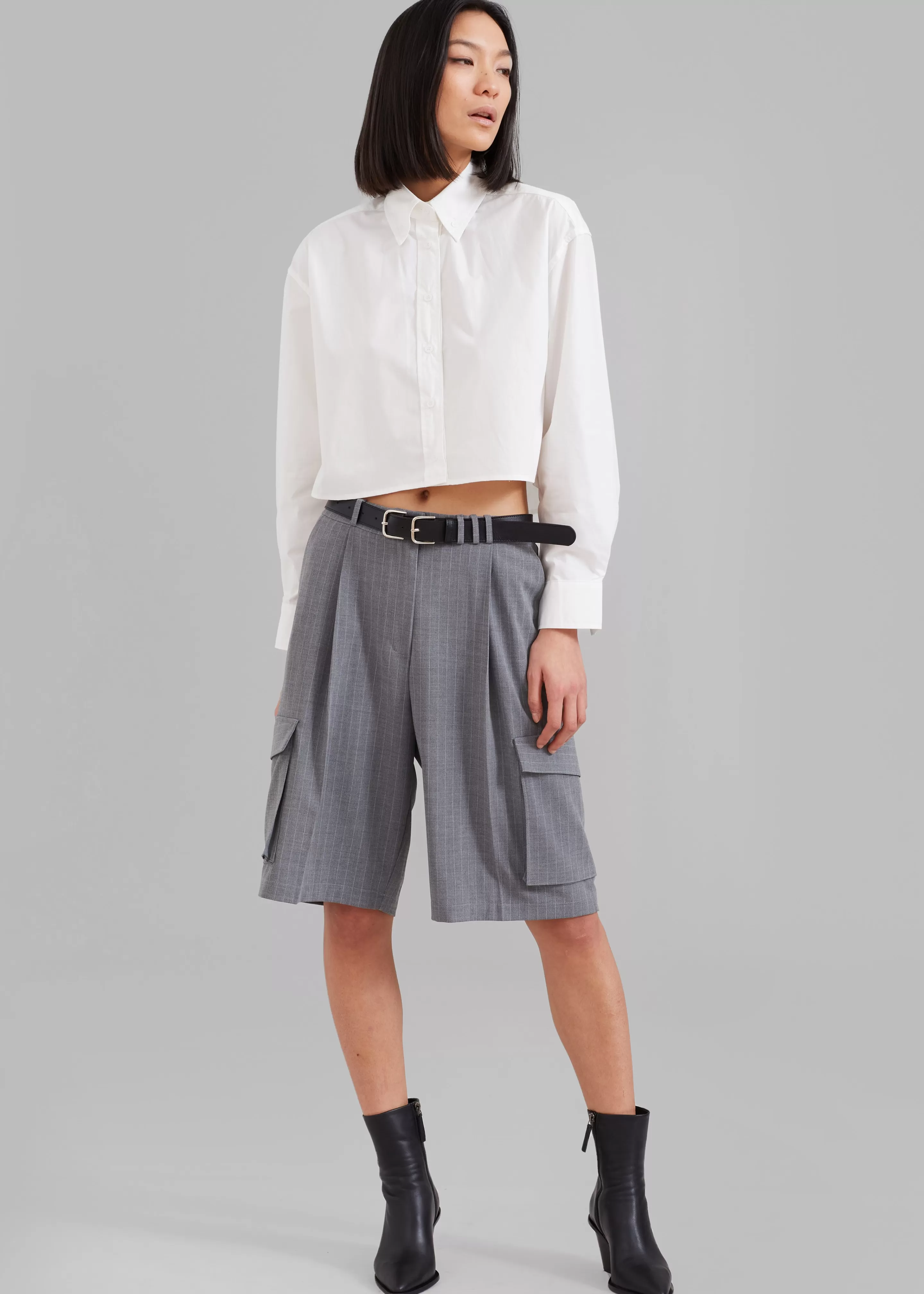 Tops | The Frankie Shop Caracas Cropped Shirt White