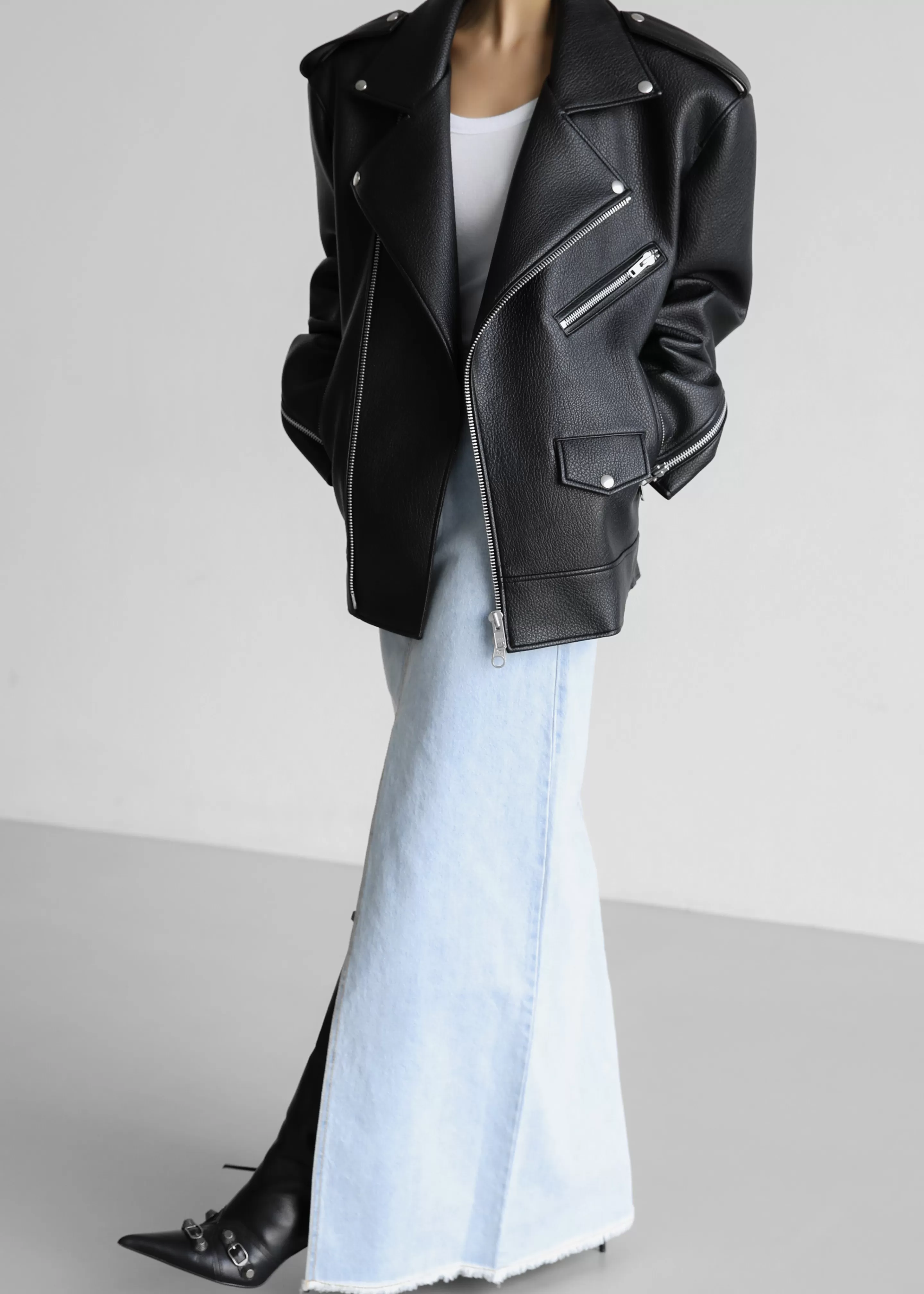 Outerwear | The Frankie Shop Chicago Oversized Perfecto Jacket Black