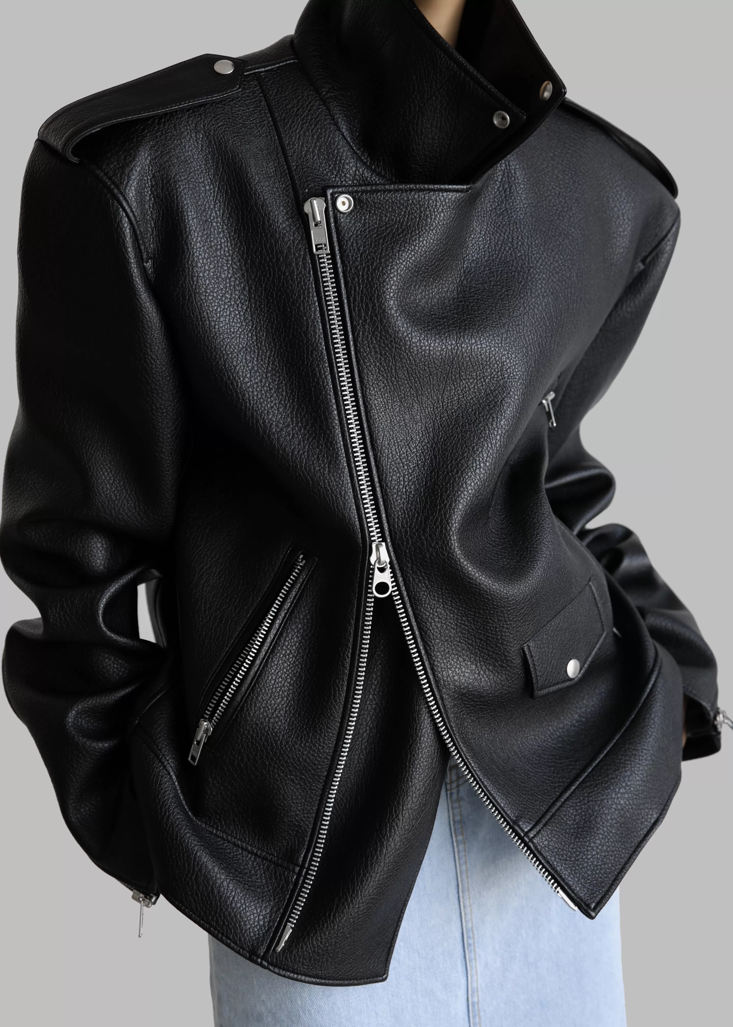 Outerwear | The Frankie Shop Chicago Oversized Perfecto Jacket Black