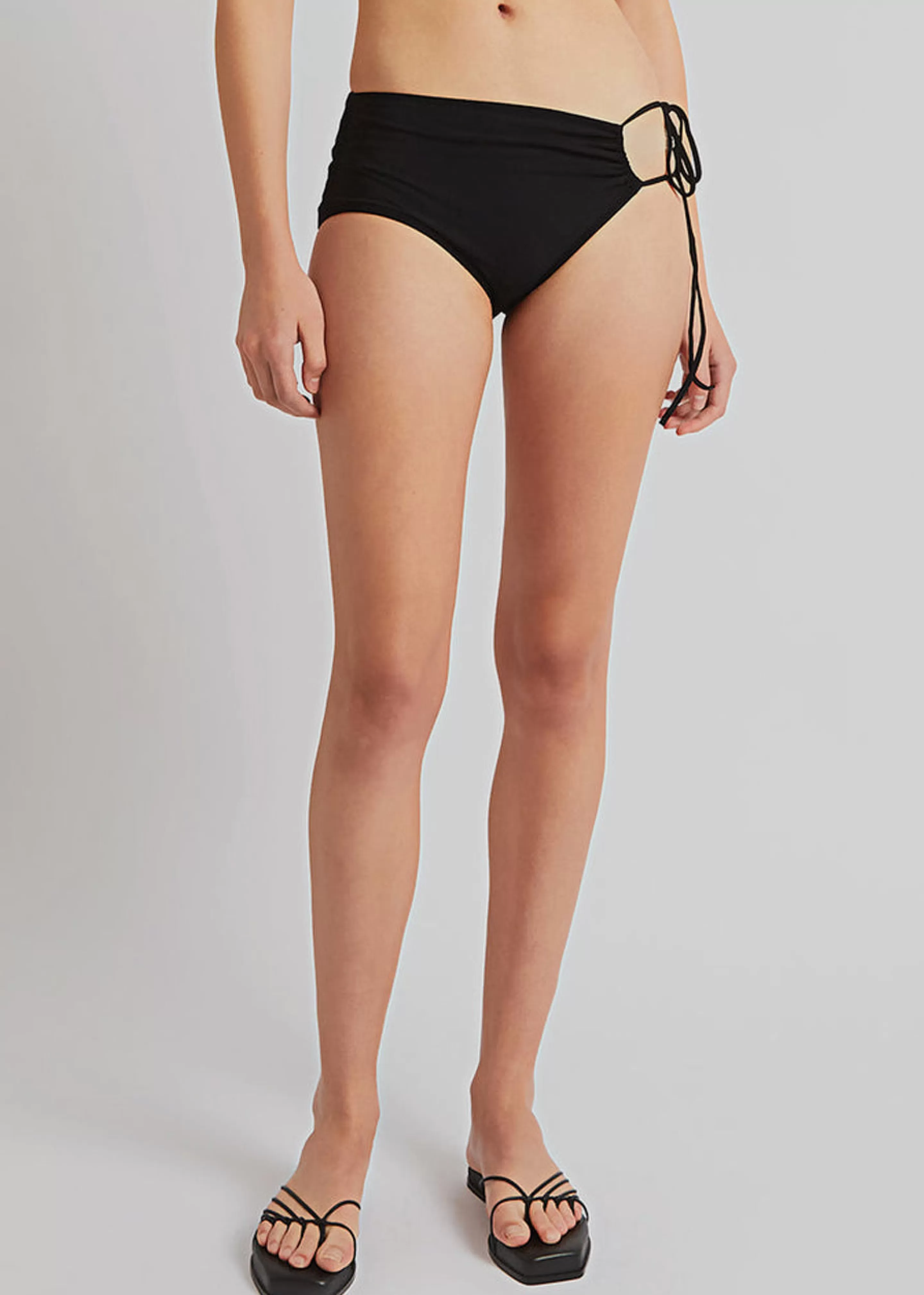 Swimwear | The Frankie Shop Christopher Esber Ruched Side Tie Brief Black