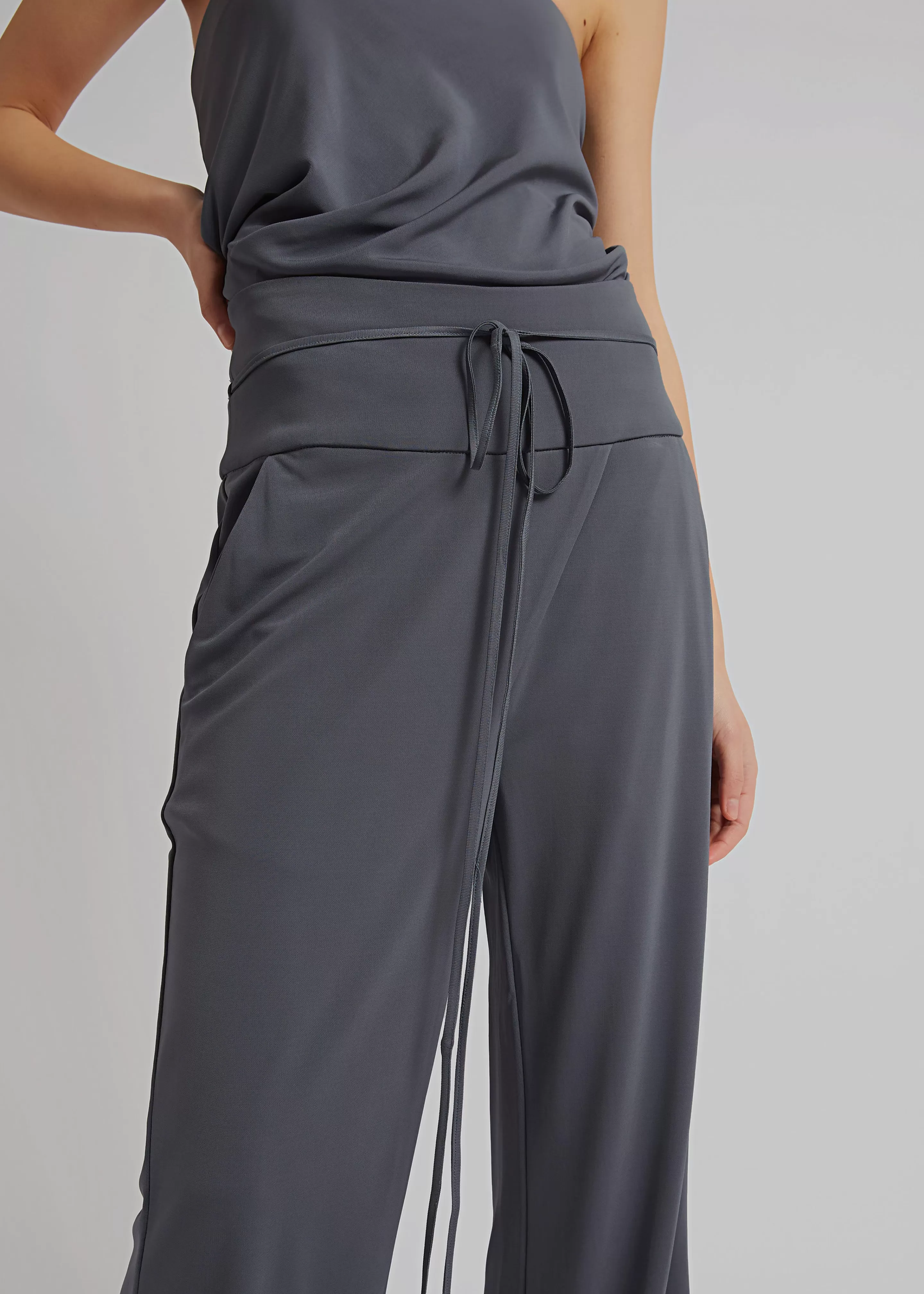 Bottoms | The Frankie Shop Christopher Esber Tie Waist Pant Charcoal