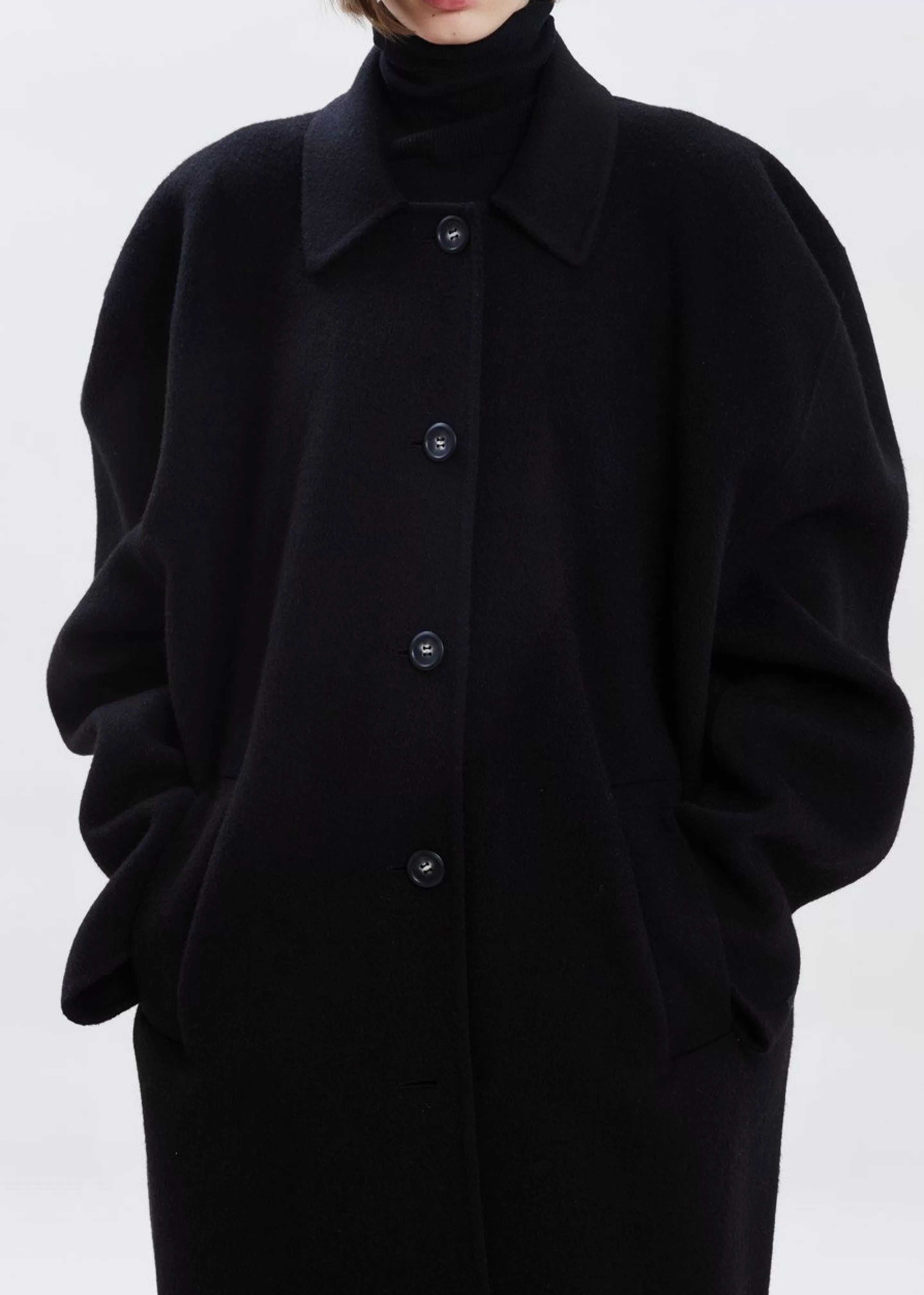 Outerwear | The Frankie Shop Clara Box Sleeve Coat Black