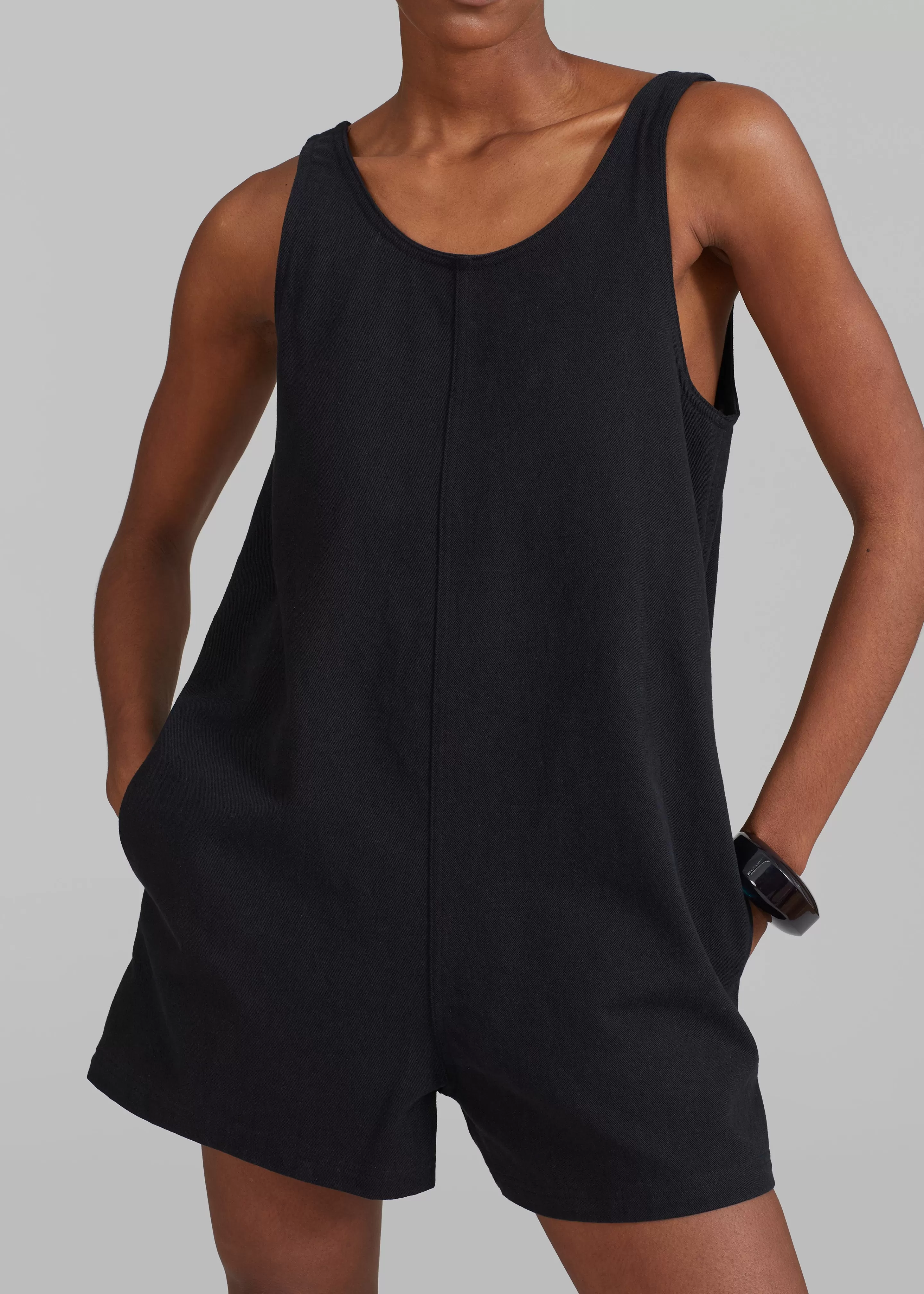 Jumpsuits | The Frankie Shop Claris Twill Romper Black