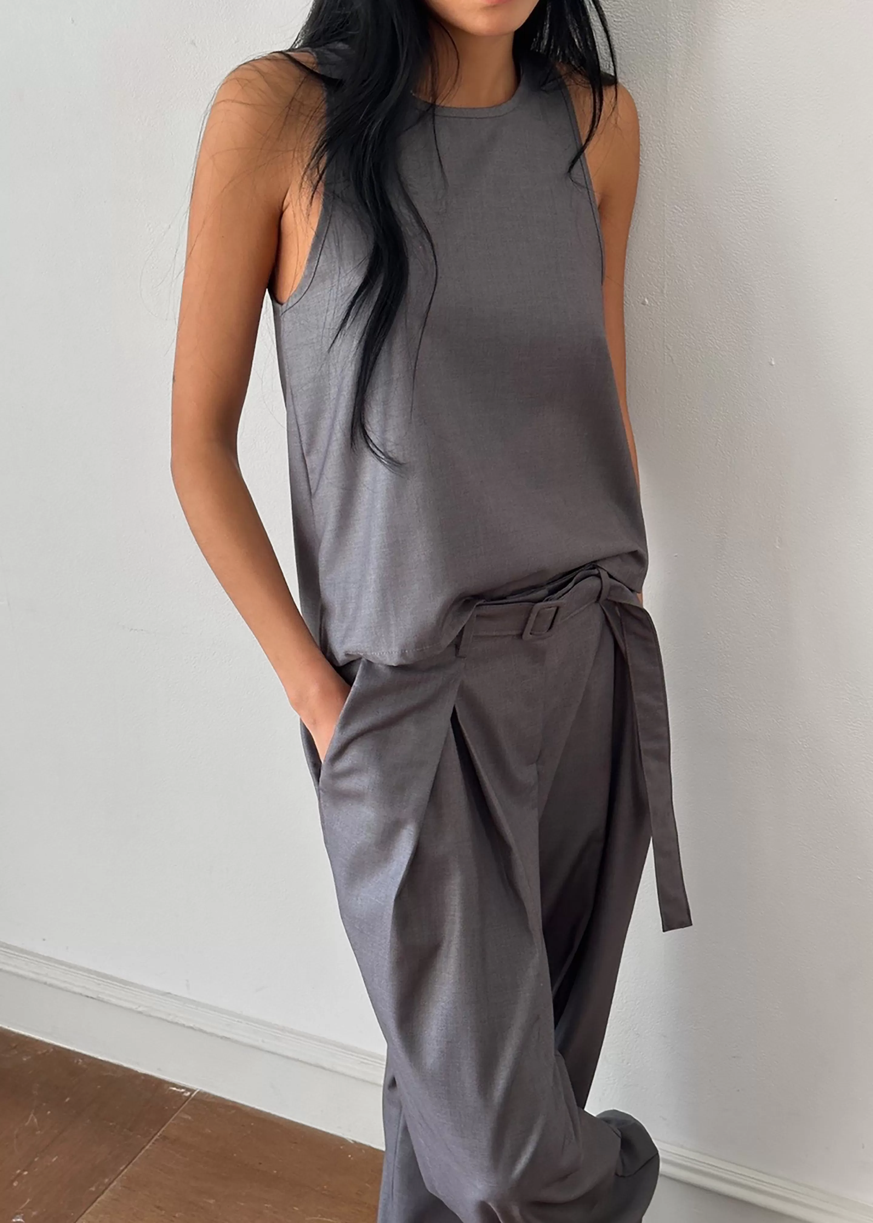 Tops | The Frankie Shop Clay Sleeveless Top Grey