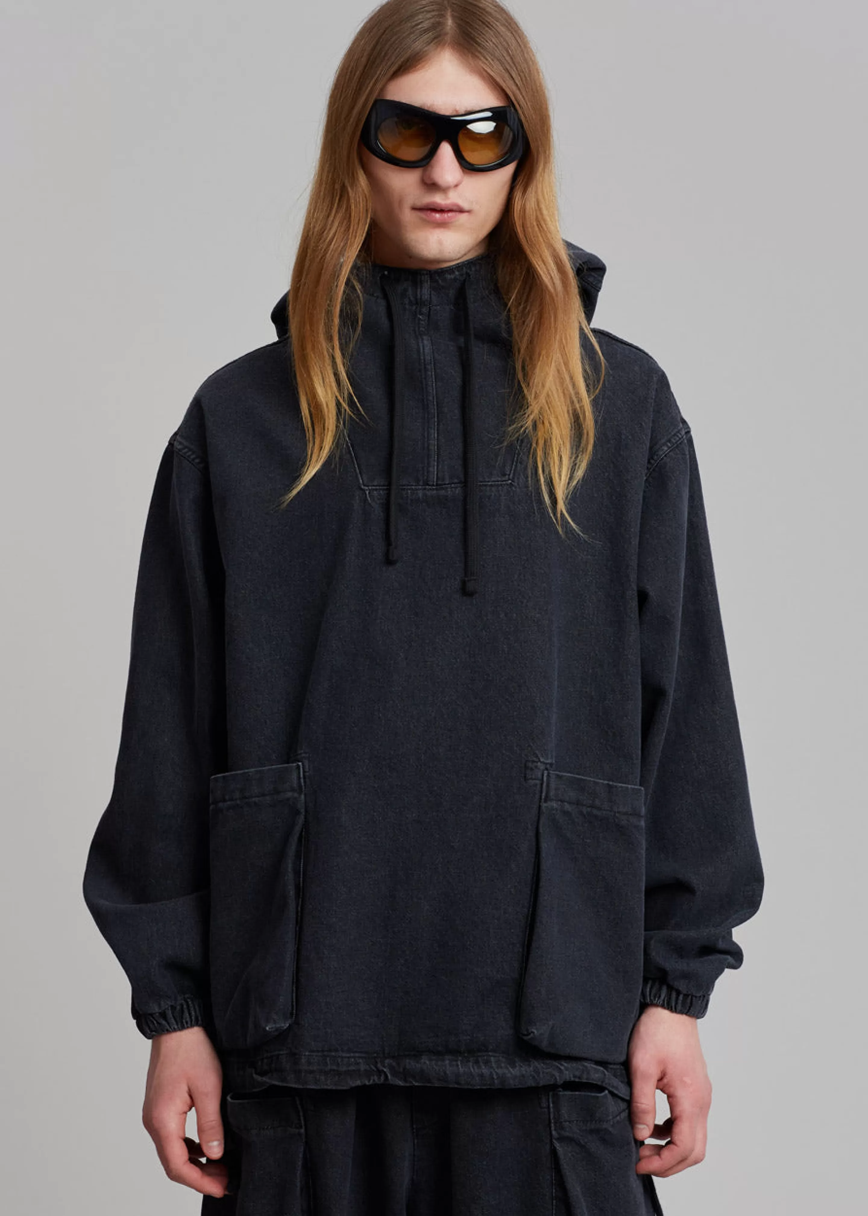 Outerwear | The Frankie Shop Cliff Denim Hoodie Black