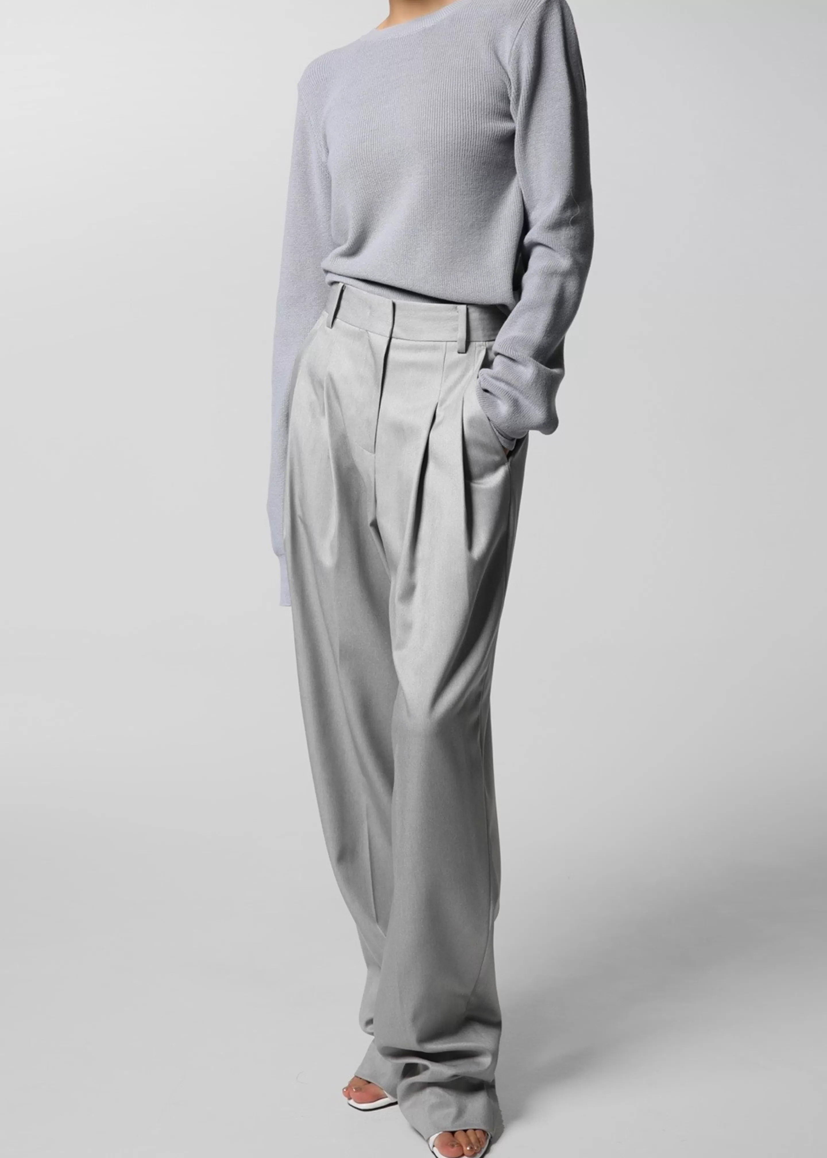 Bottoms | The Frankie Shop Cooper Pintuck Trousers Grey