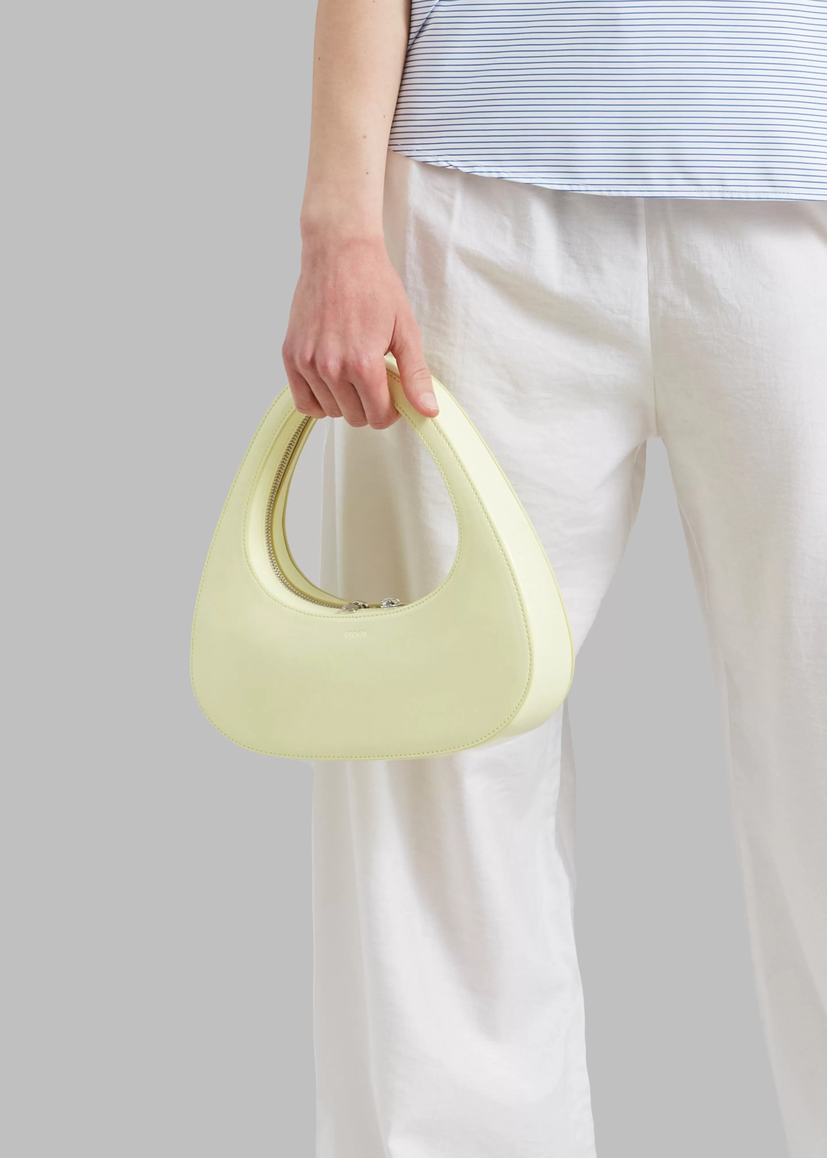 Accessories | The Frankie Shop Coperni Patent Baguette Swipe Bag Light Yellow