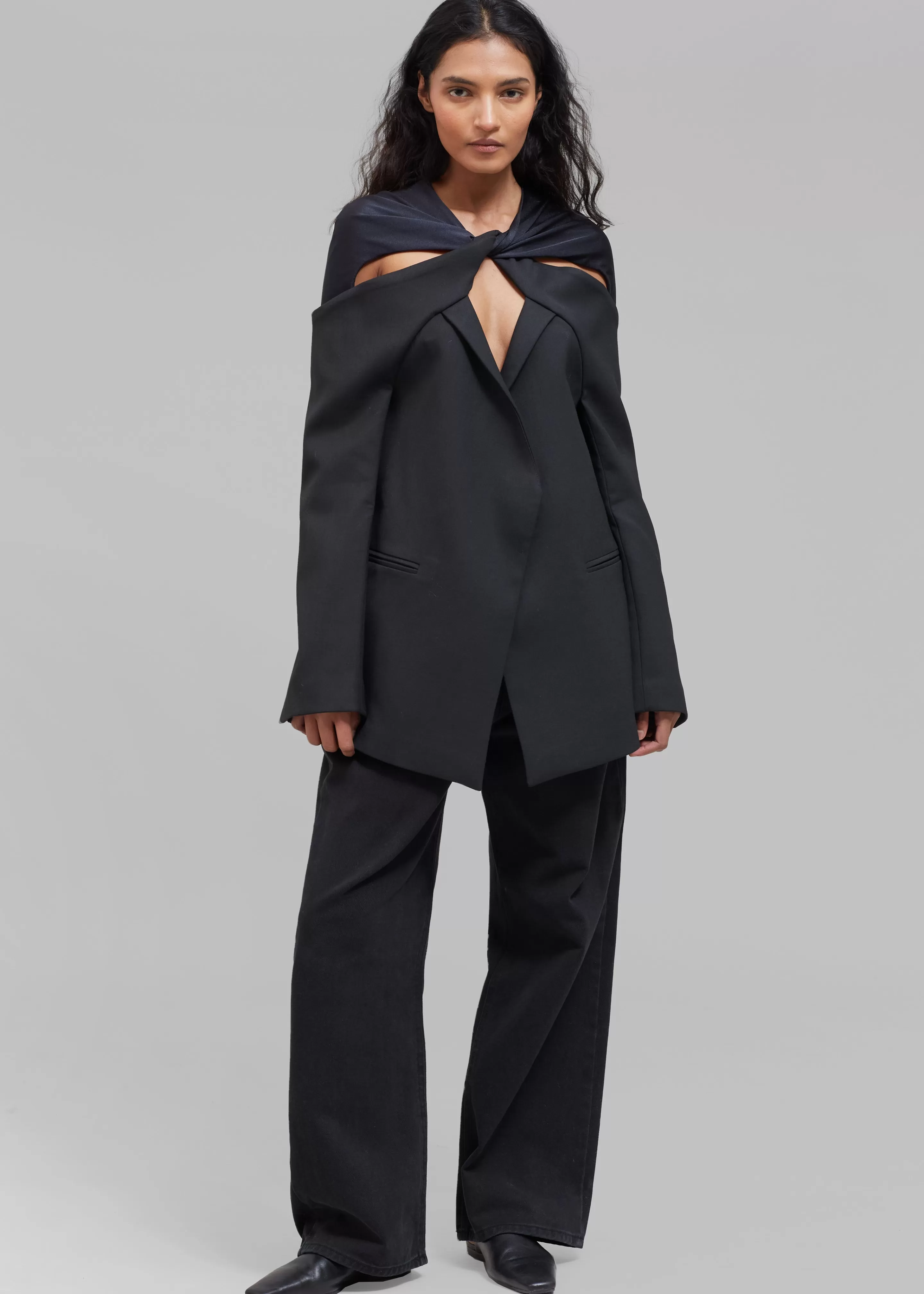 Outerwear | The Frankie Shop Coperni Twisted Cut-Out Jacket Black