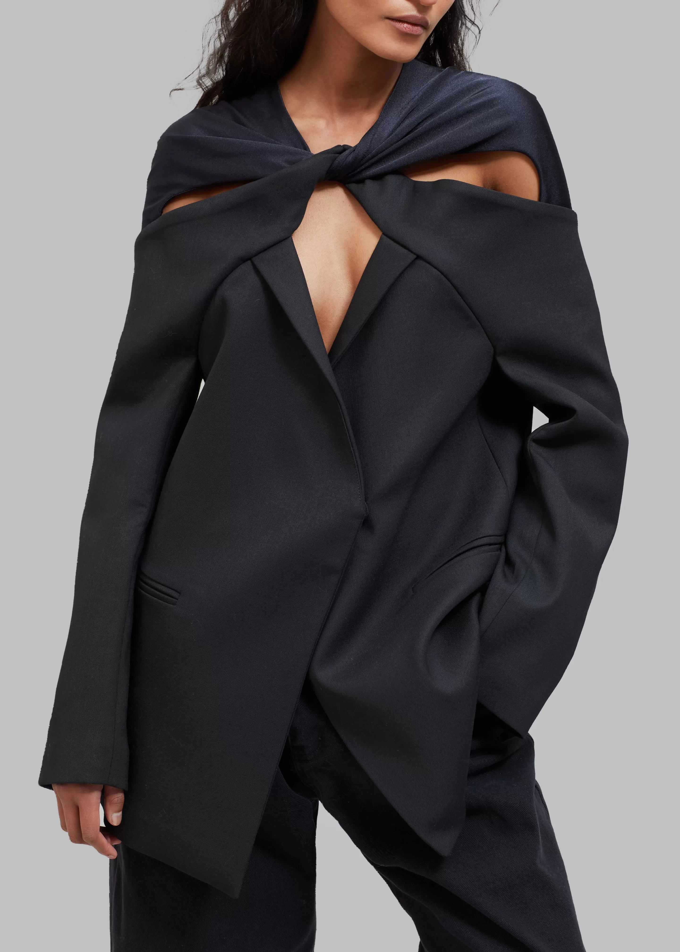 Outerwear | The Frankie Shop Coperni Twisted Cut-Out Jacket Black