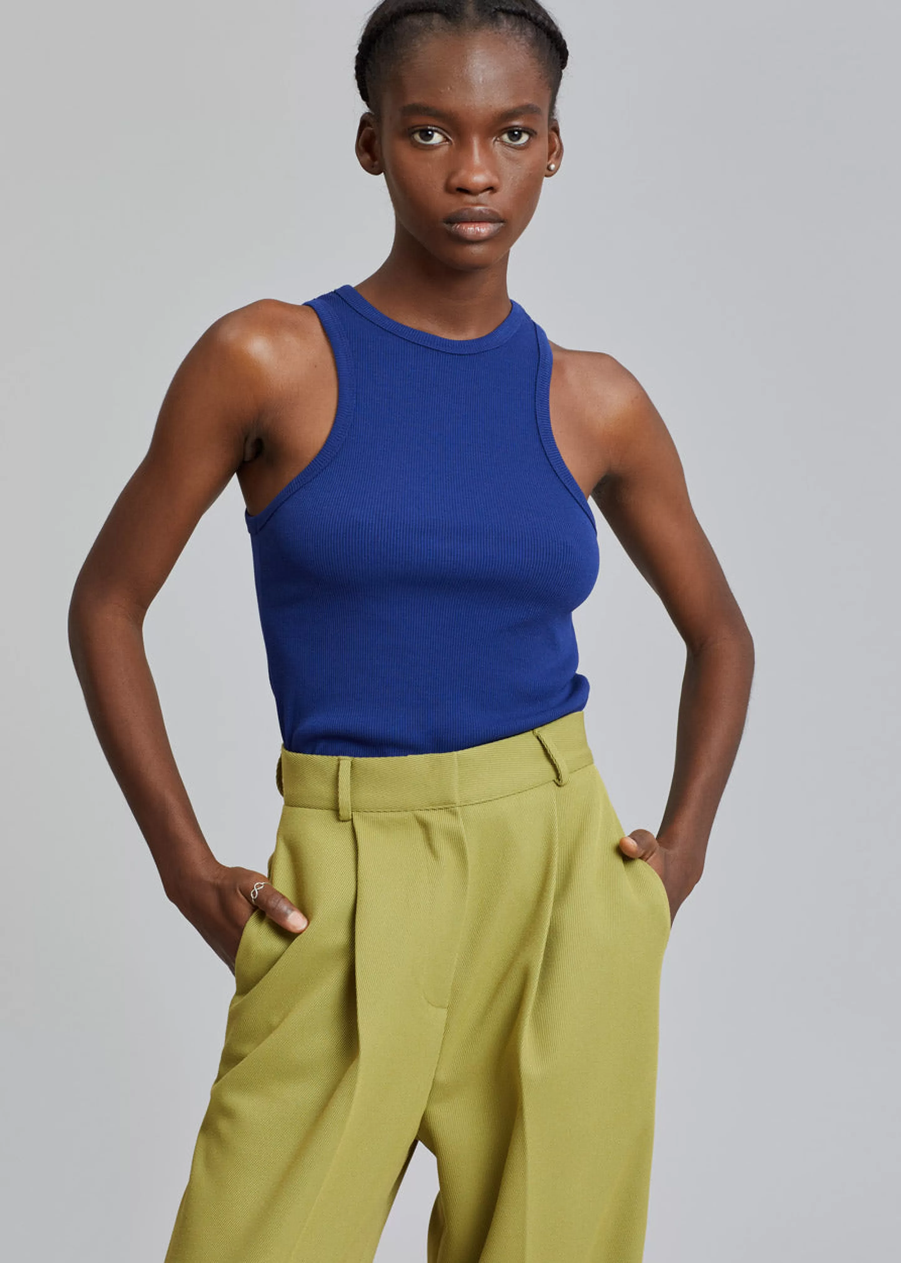 Tops | The Frankie Shop Corsy Ribbed Tank Navy