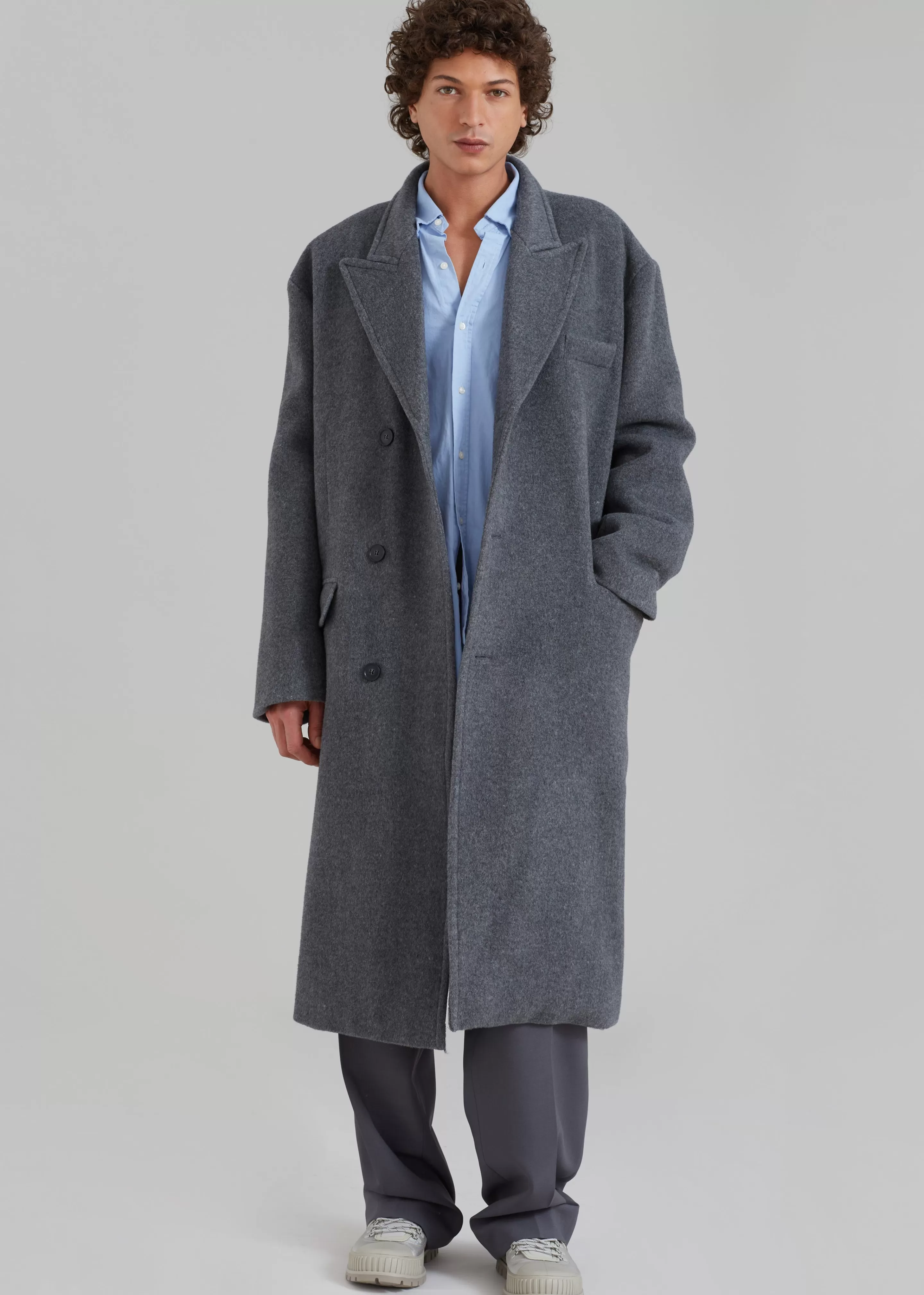 Outerwear | The Frankie Shop Curtis Oversized Coat Charcoal