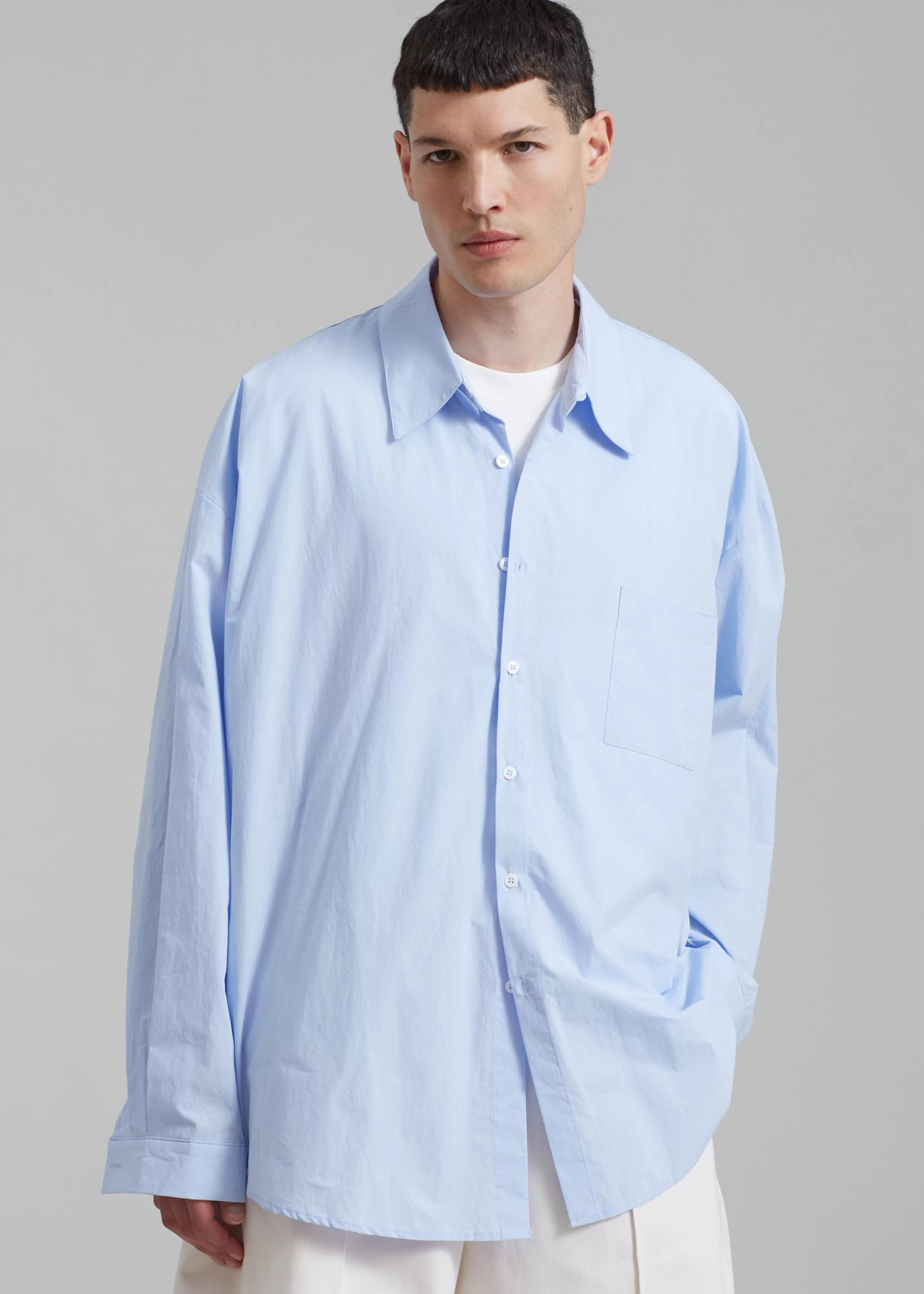 Tops | The Frankie Shop Darren Oversized Shirt Light Blue