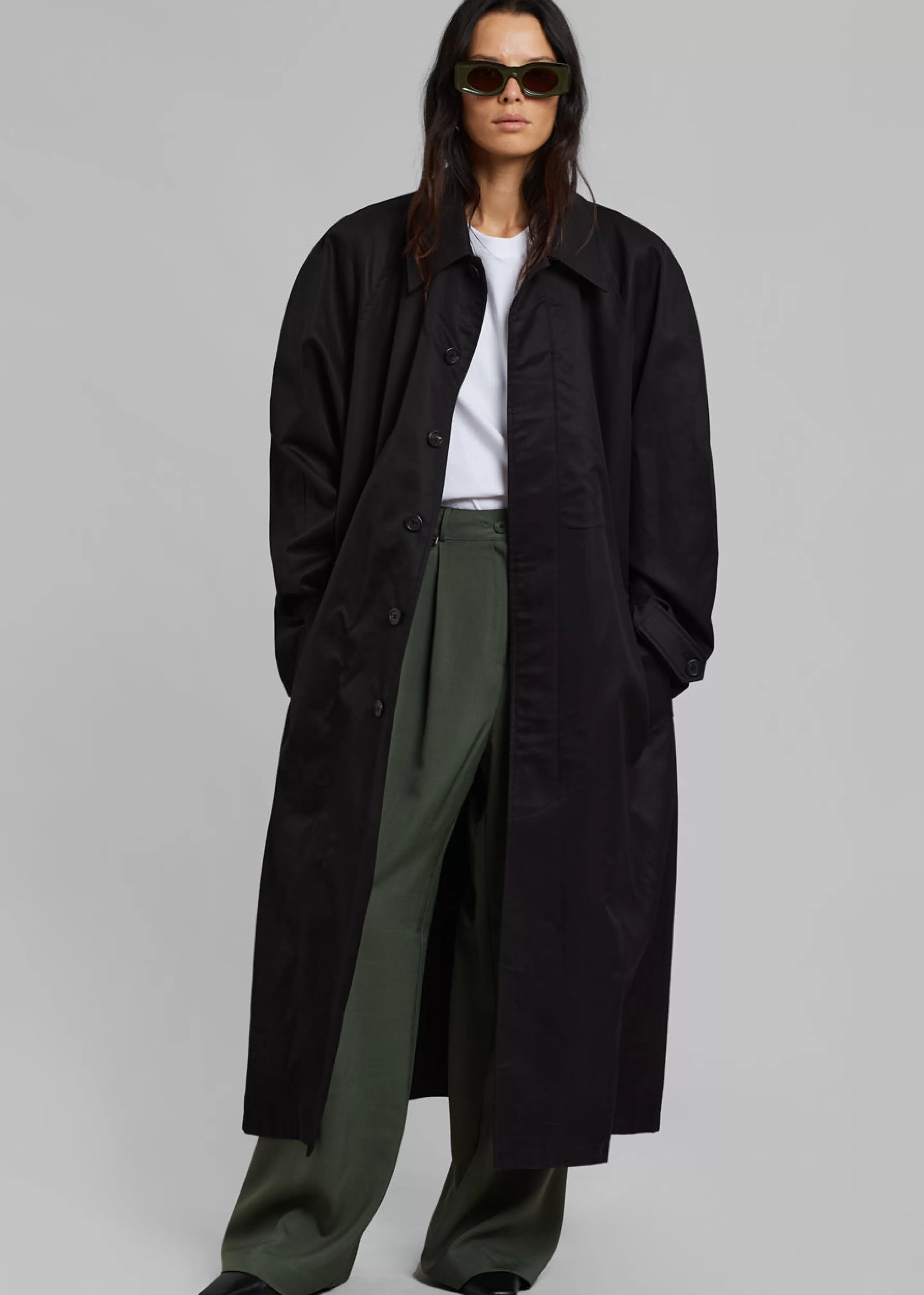 Outerwear | The Frankie Shop Decima Trench Coat Black