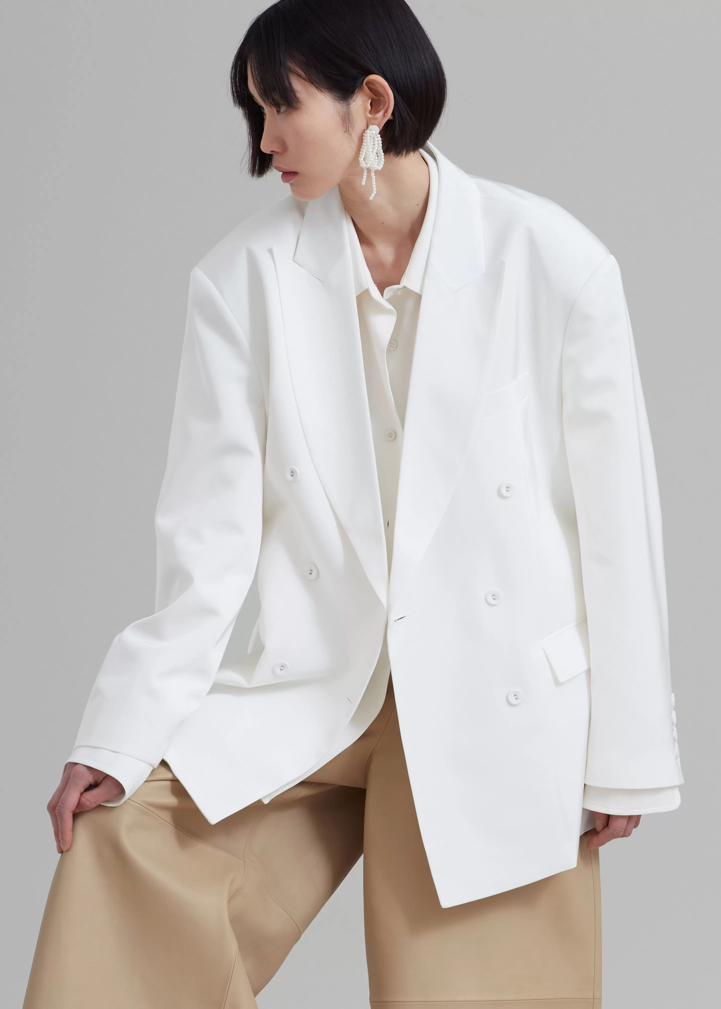 Outerwear | The Frankie Shop Demi Blazer White