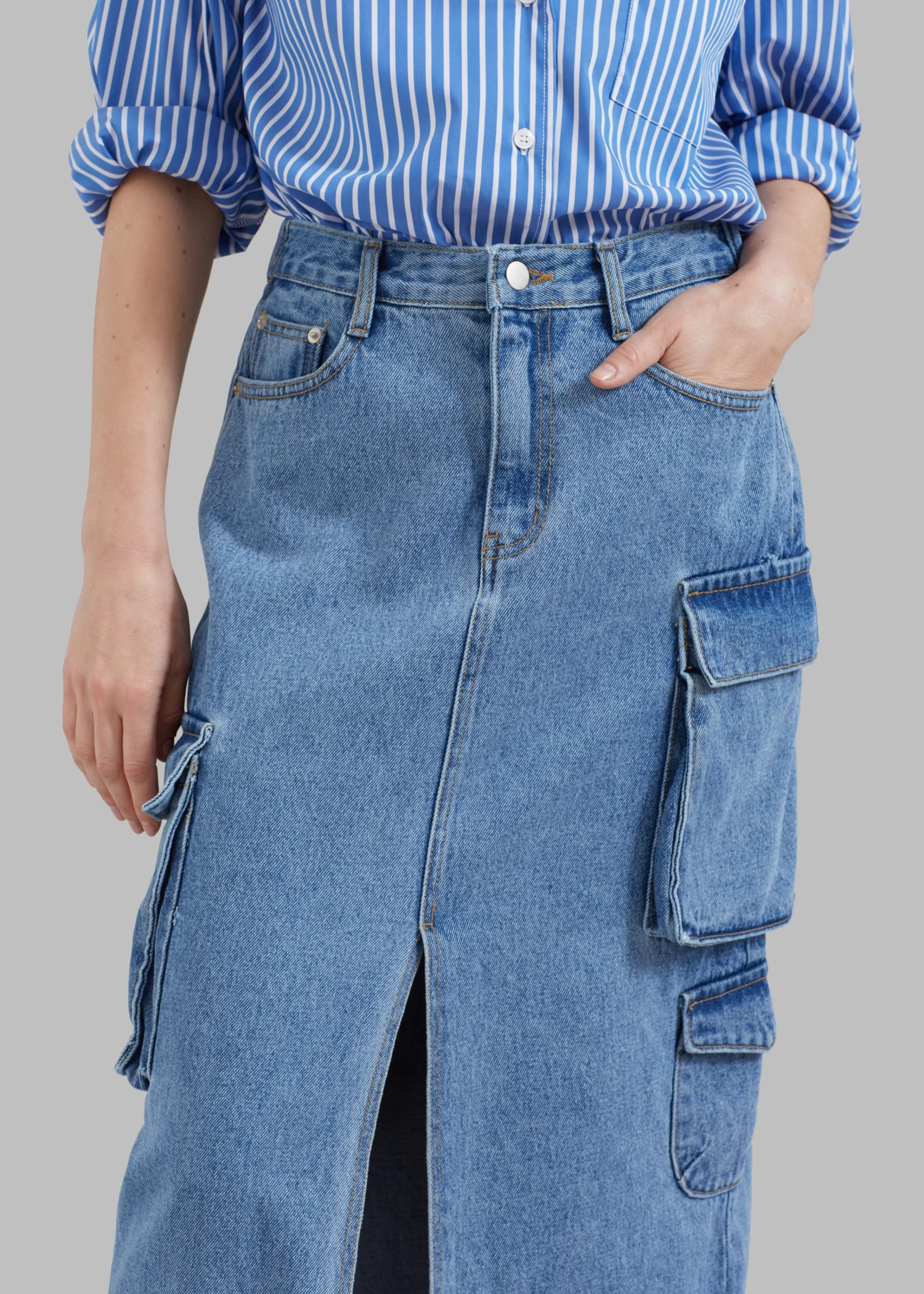 Bottoms | The Frankie Shop Denver Cargo Skirt Medium Wash