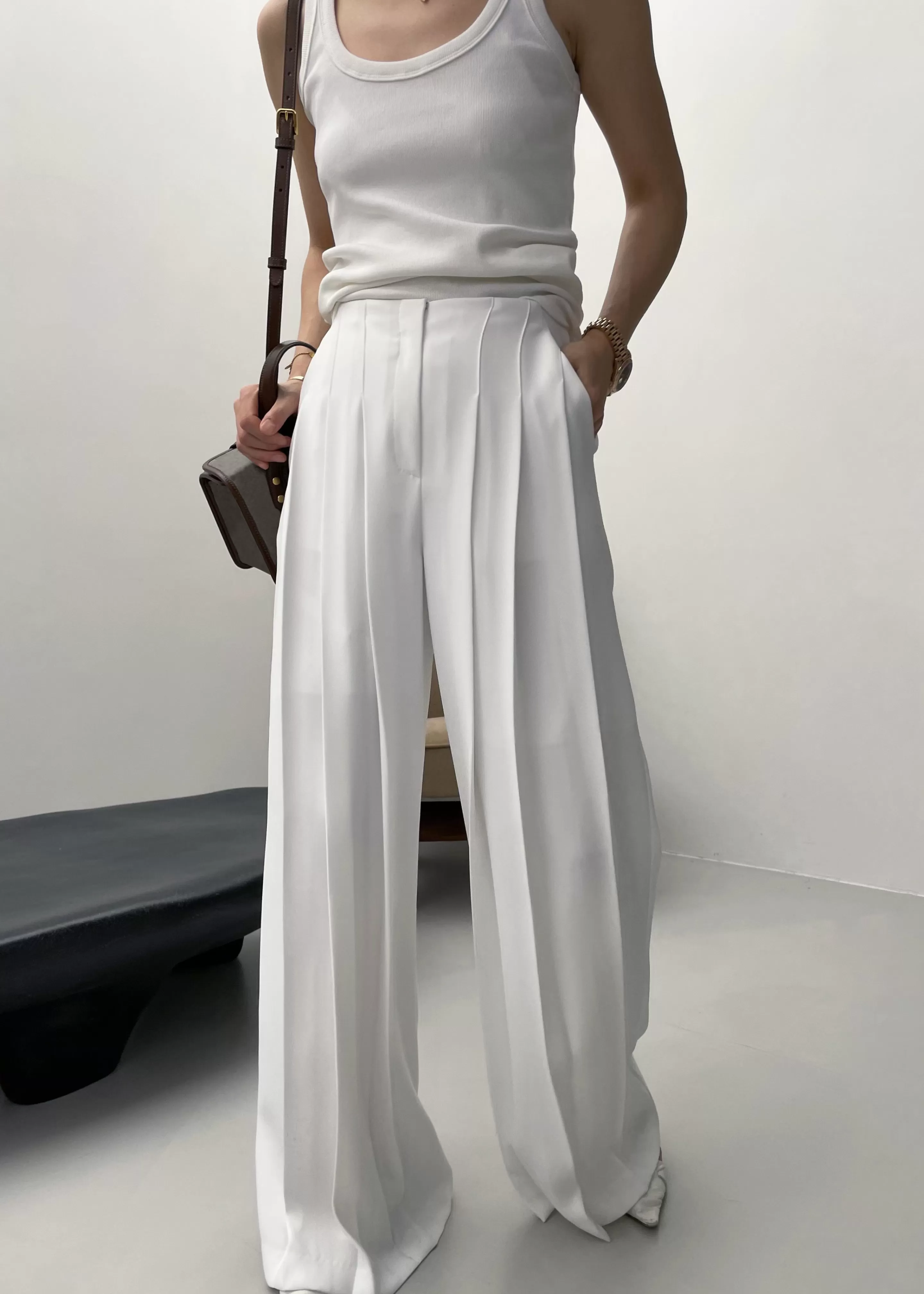 Bottoms | The Frankie Shop Dillon Pleated Pants White