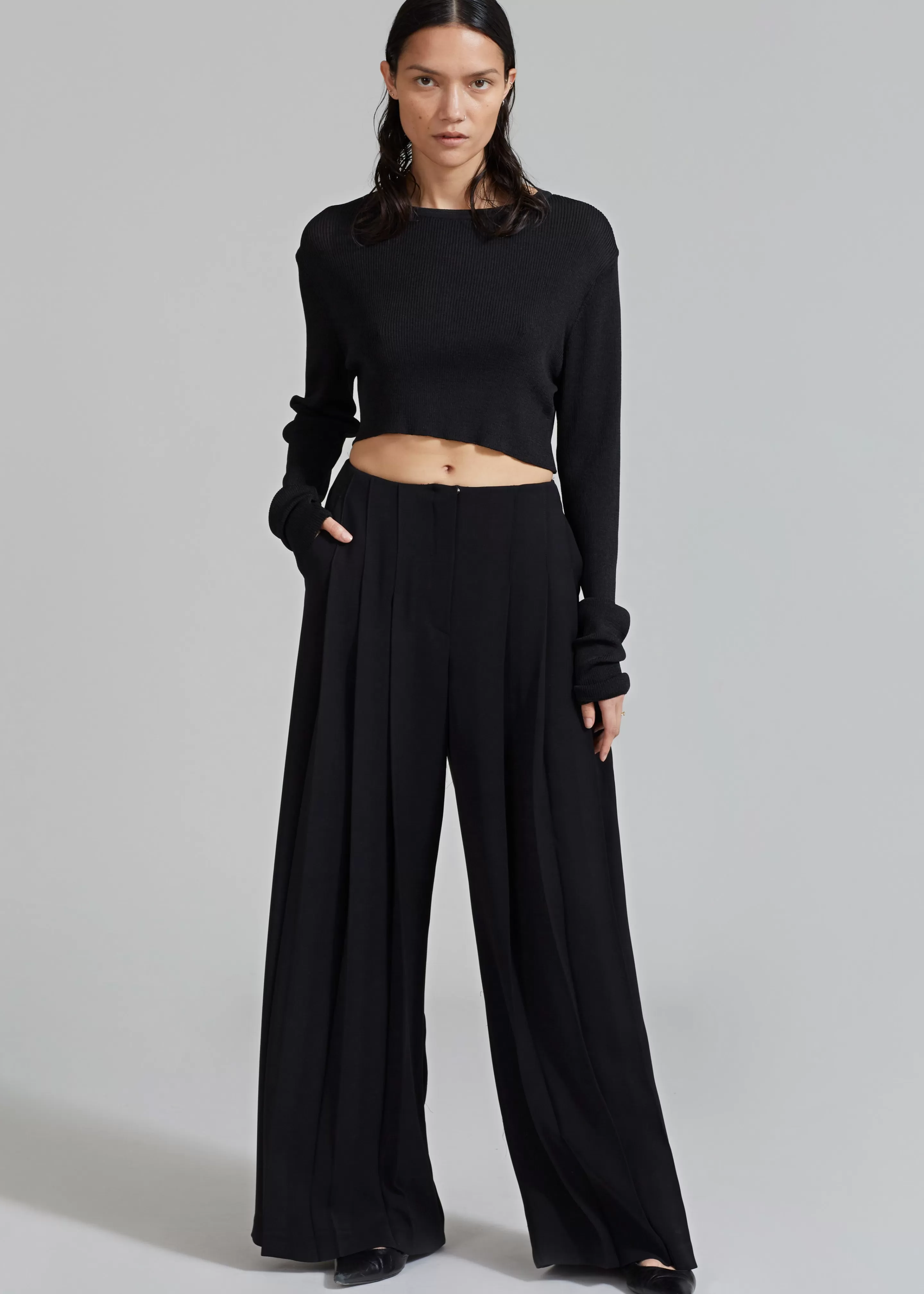 Bottoms | The Frankie Shop Dillon Pleated Pants Black