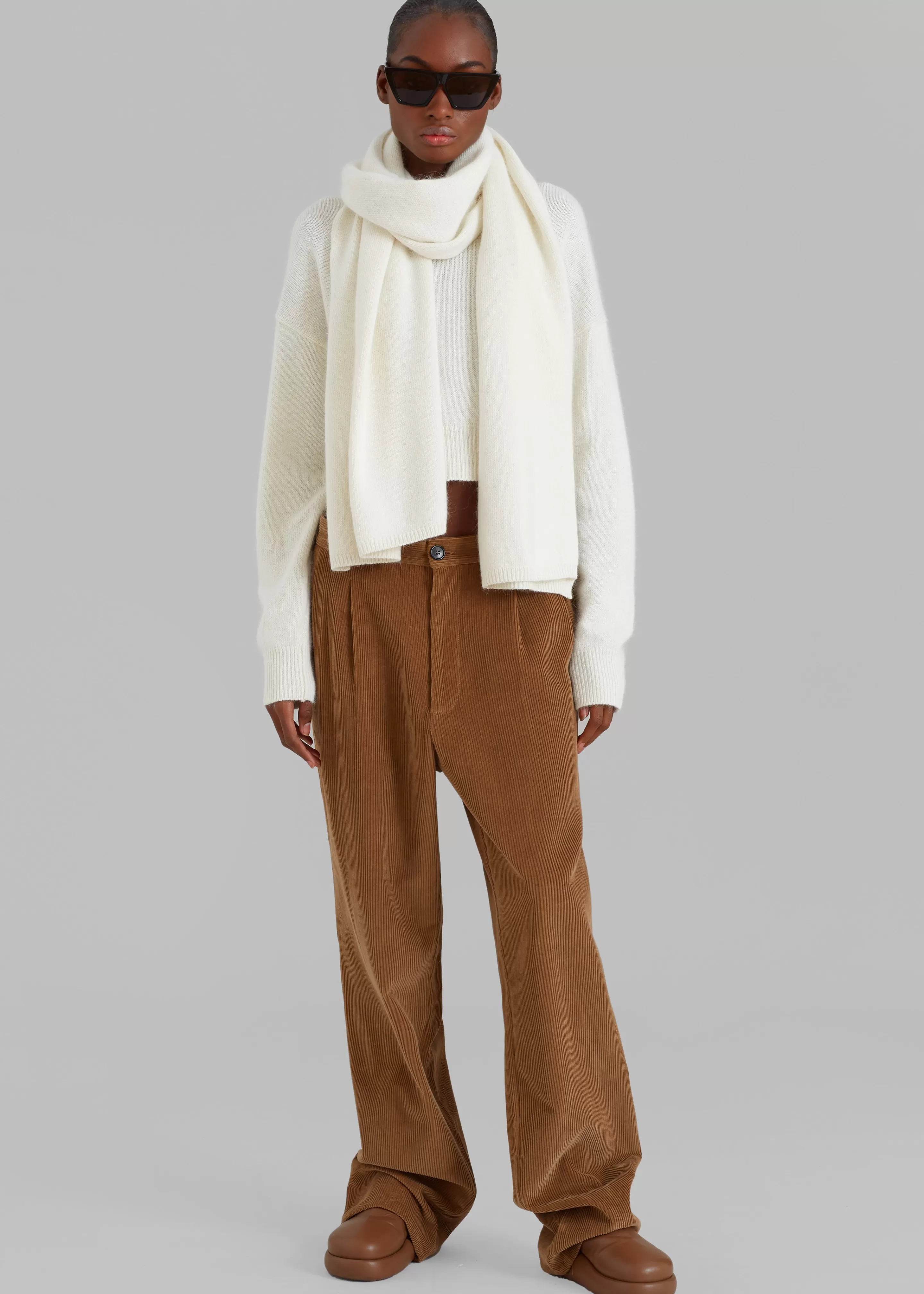 Knitwear | The Frankie Shop Dori Sweater & Scarf Set Cream