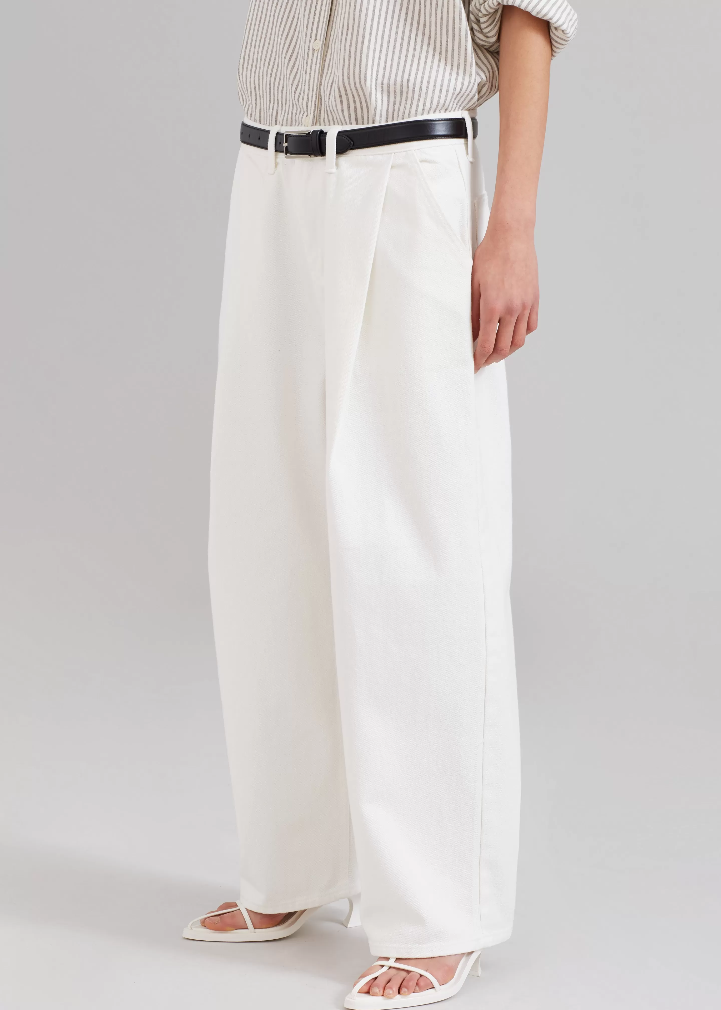 Bottoms | The Frankie Shop Drew Denim Pants White