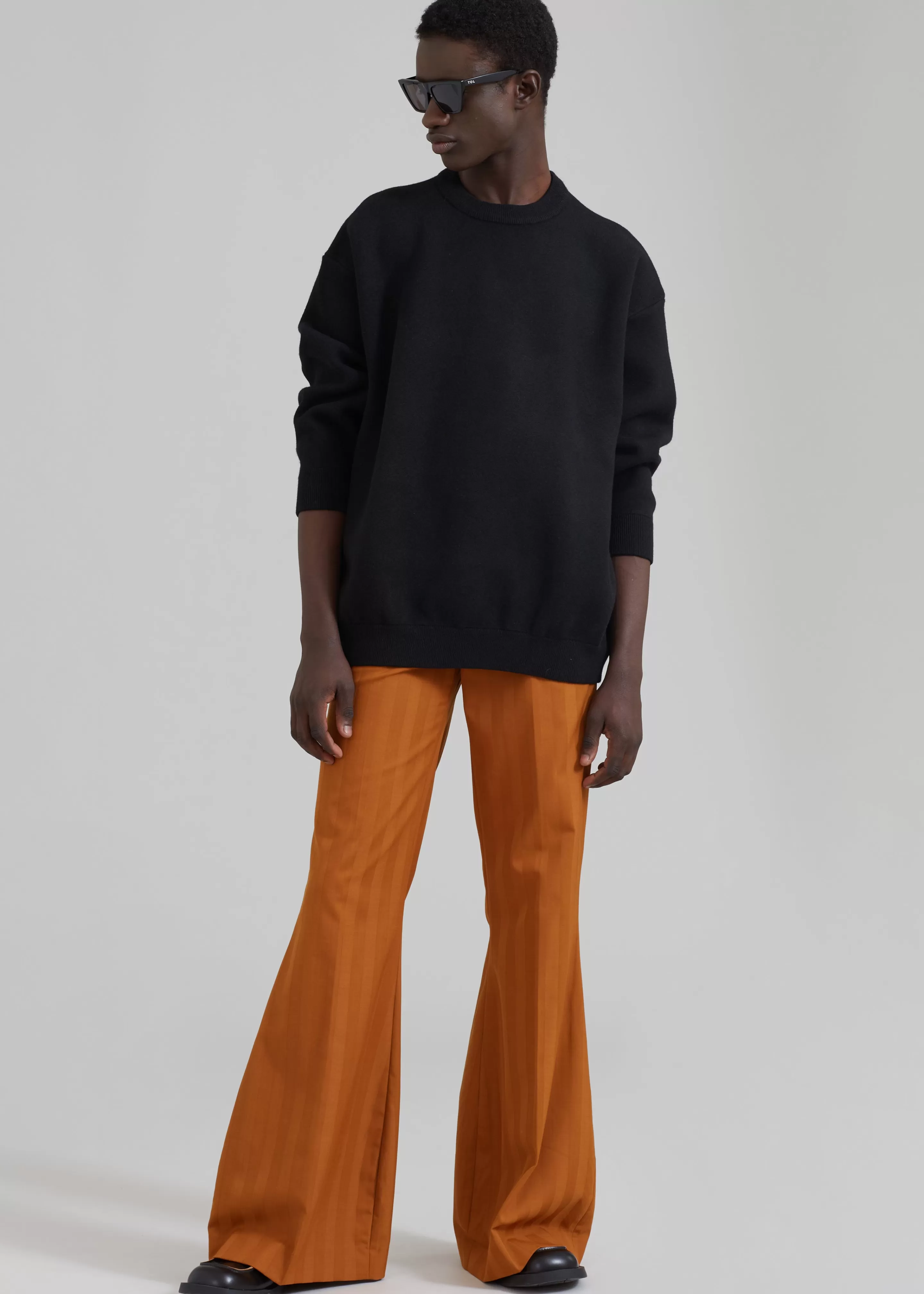 Bottoms | The Frankie Shop Egonlab Mega Flared Pants Orange Stripes Wool