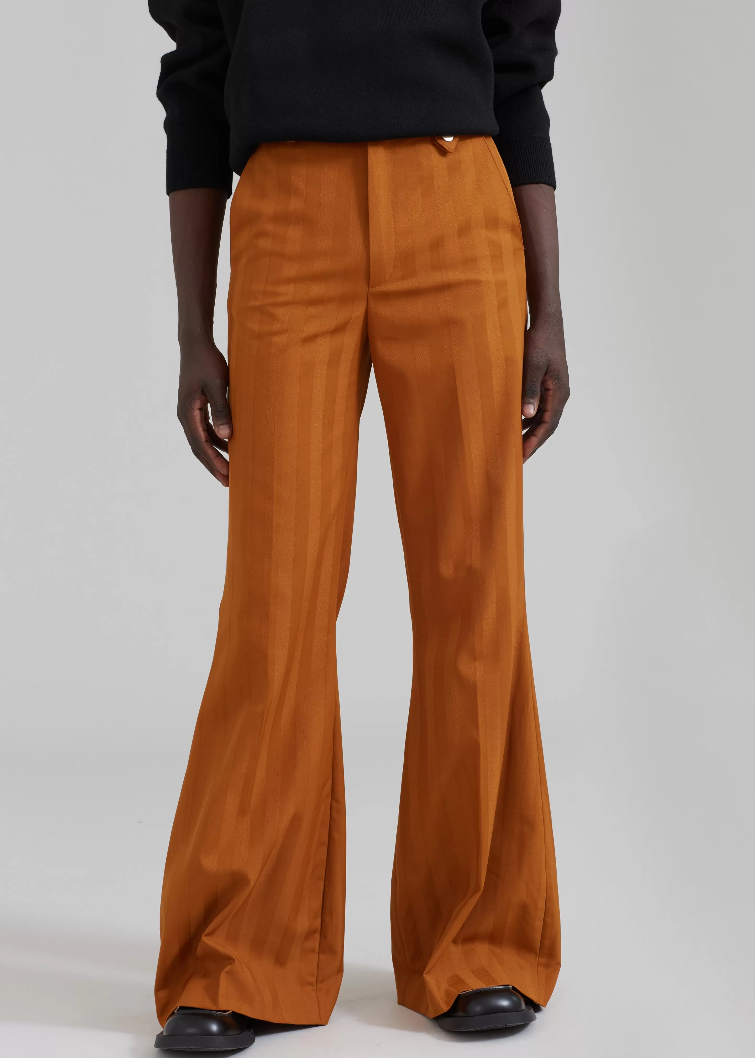 Bottoms | The Frankie Shop Egonlab Mega Flared Pants Orange Stripes Wool